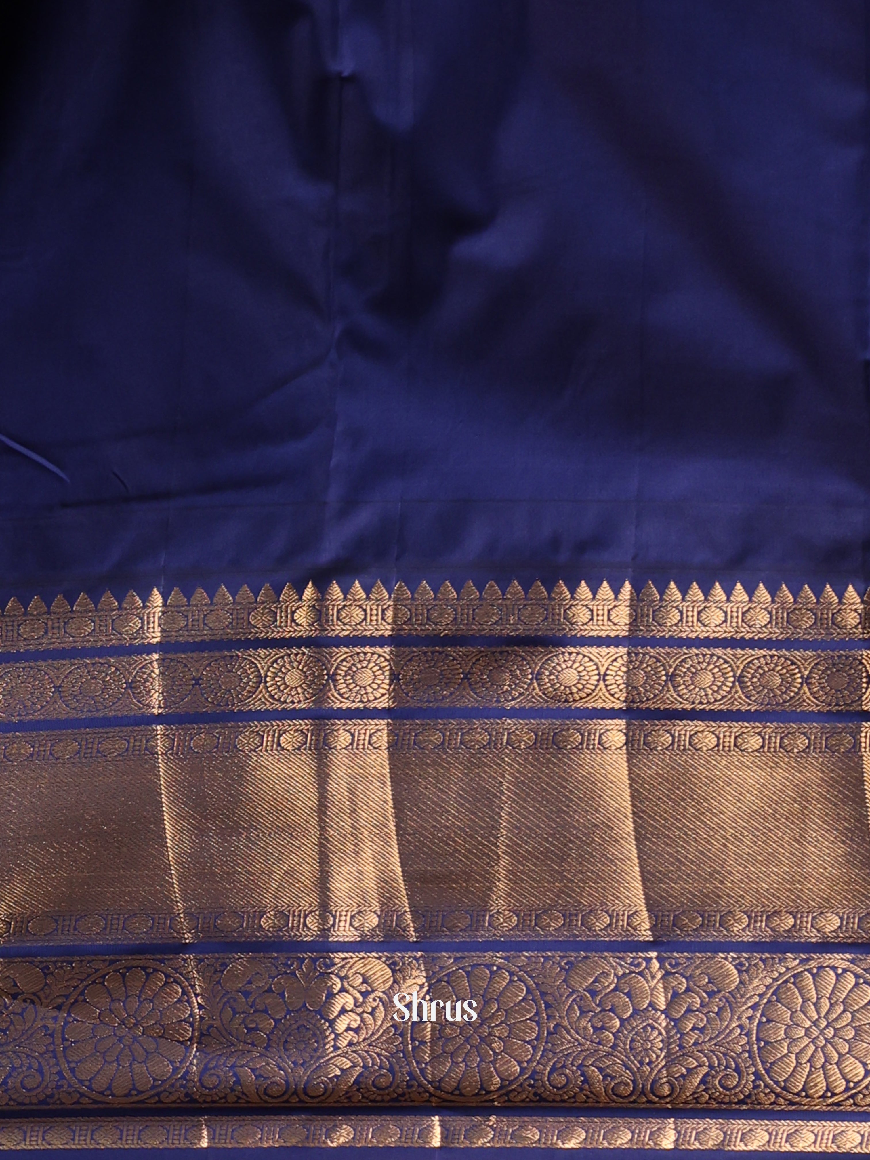 Pink & Blue - Gadwal halfpure Saree - Shop on Shrus.com