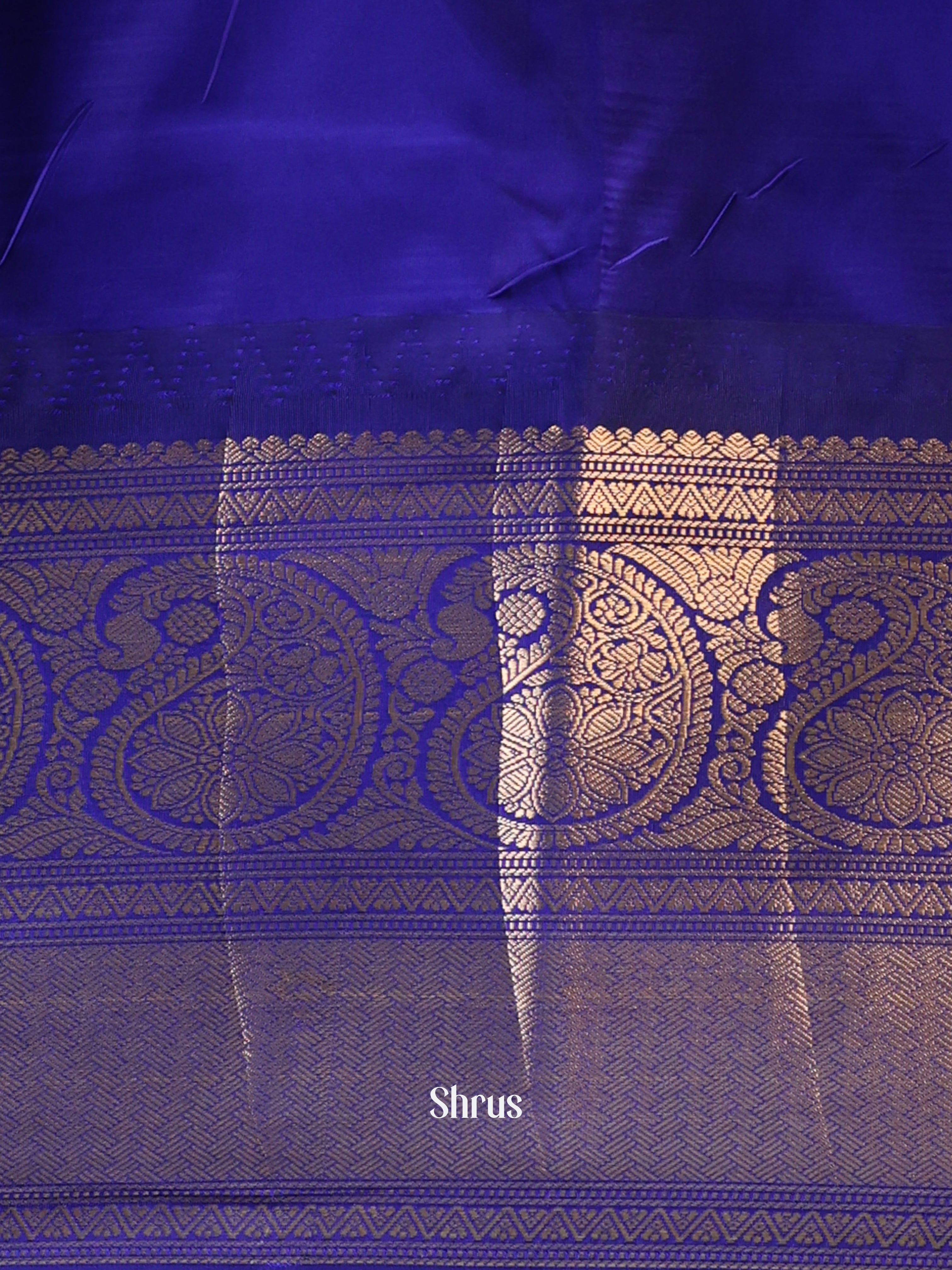 Pink & Blue - Gadwal halfpure Saree - Shop on Shrus.com