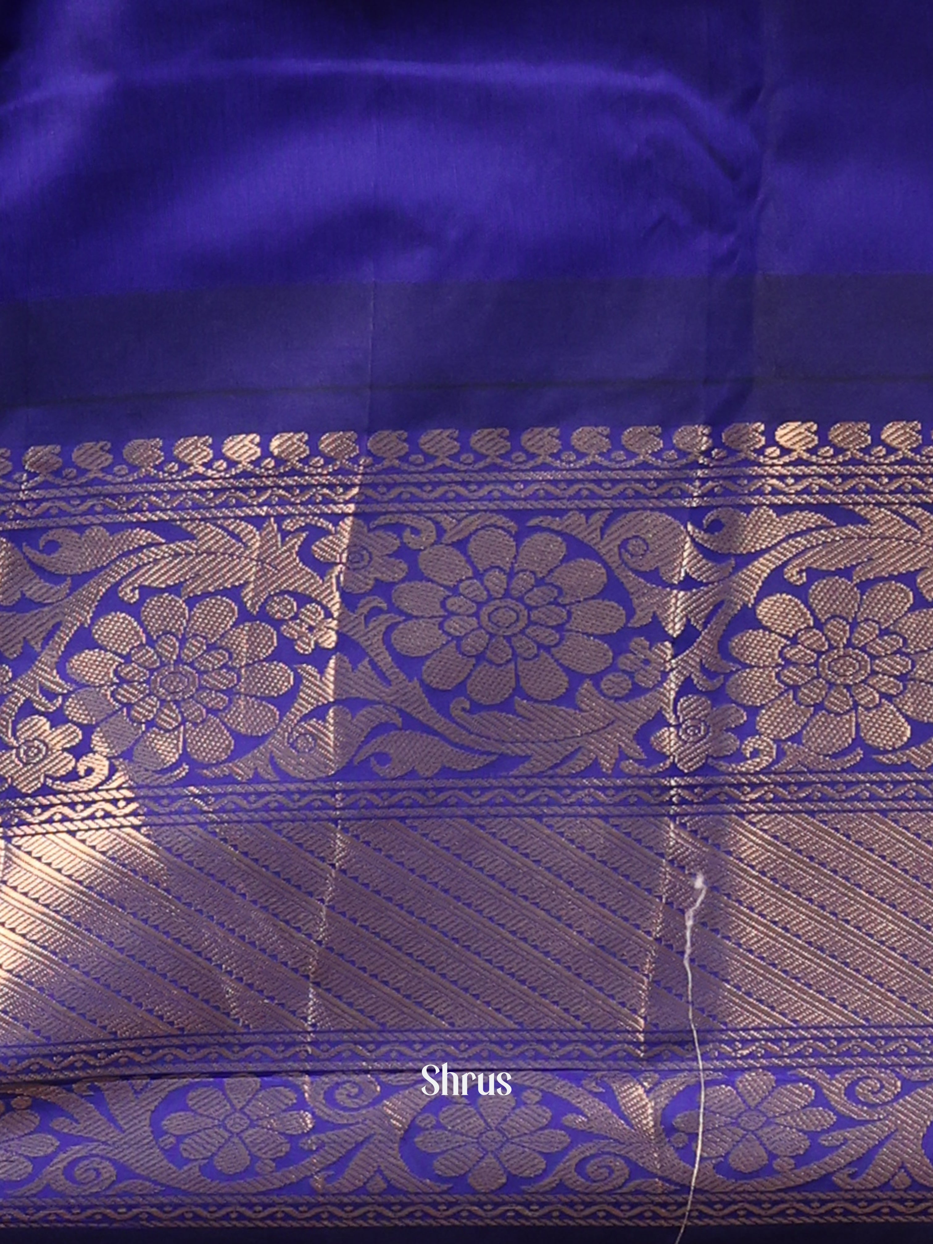 Pink & Blue - Gadwal halfpure Saree - Shop on Shrus.com