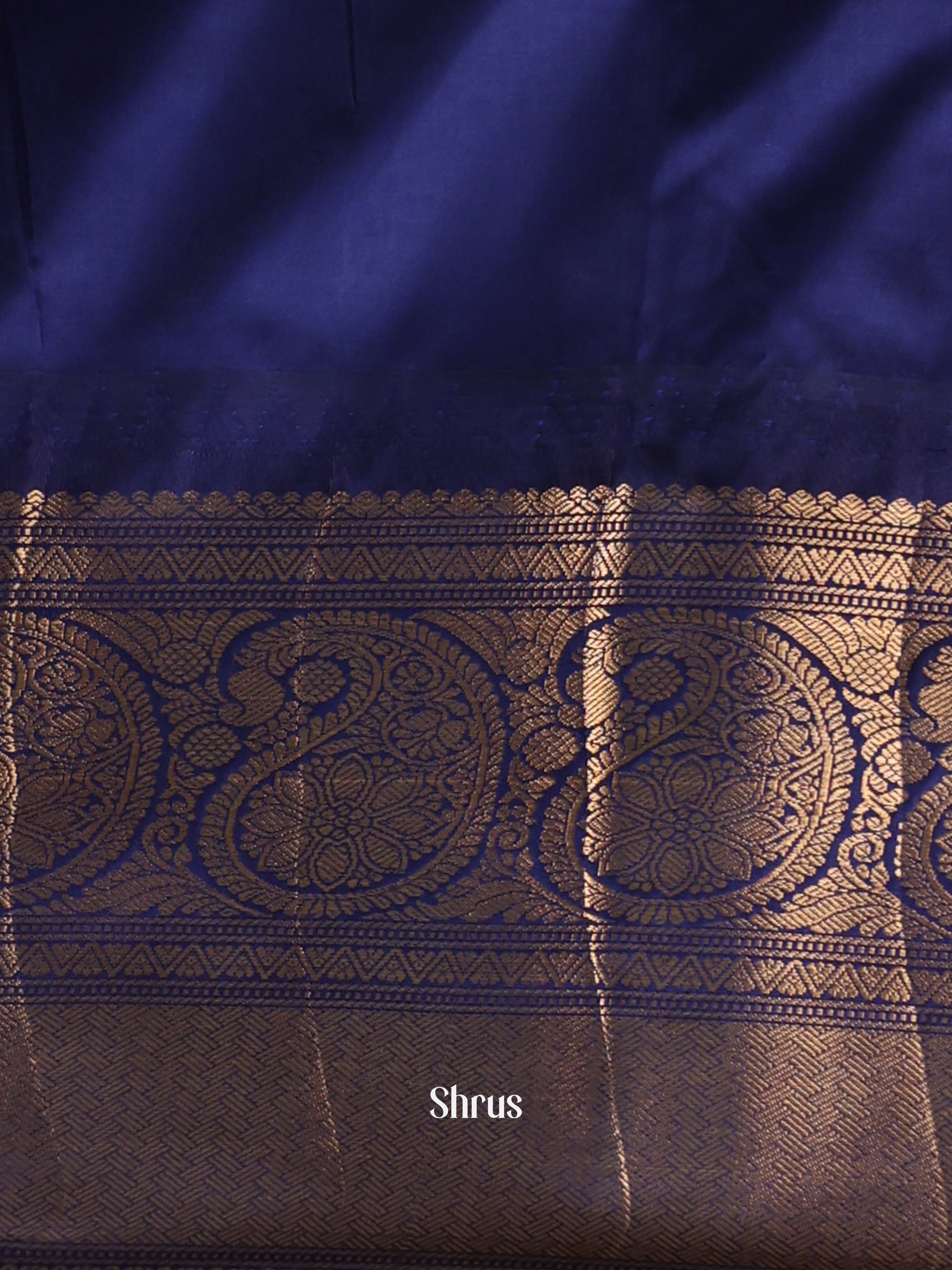 Mustard & Blue - Gadwal halfpure Saree - Shop on Shrus.com