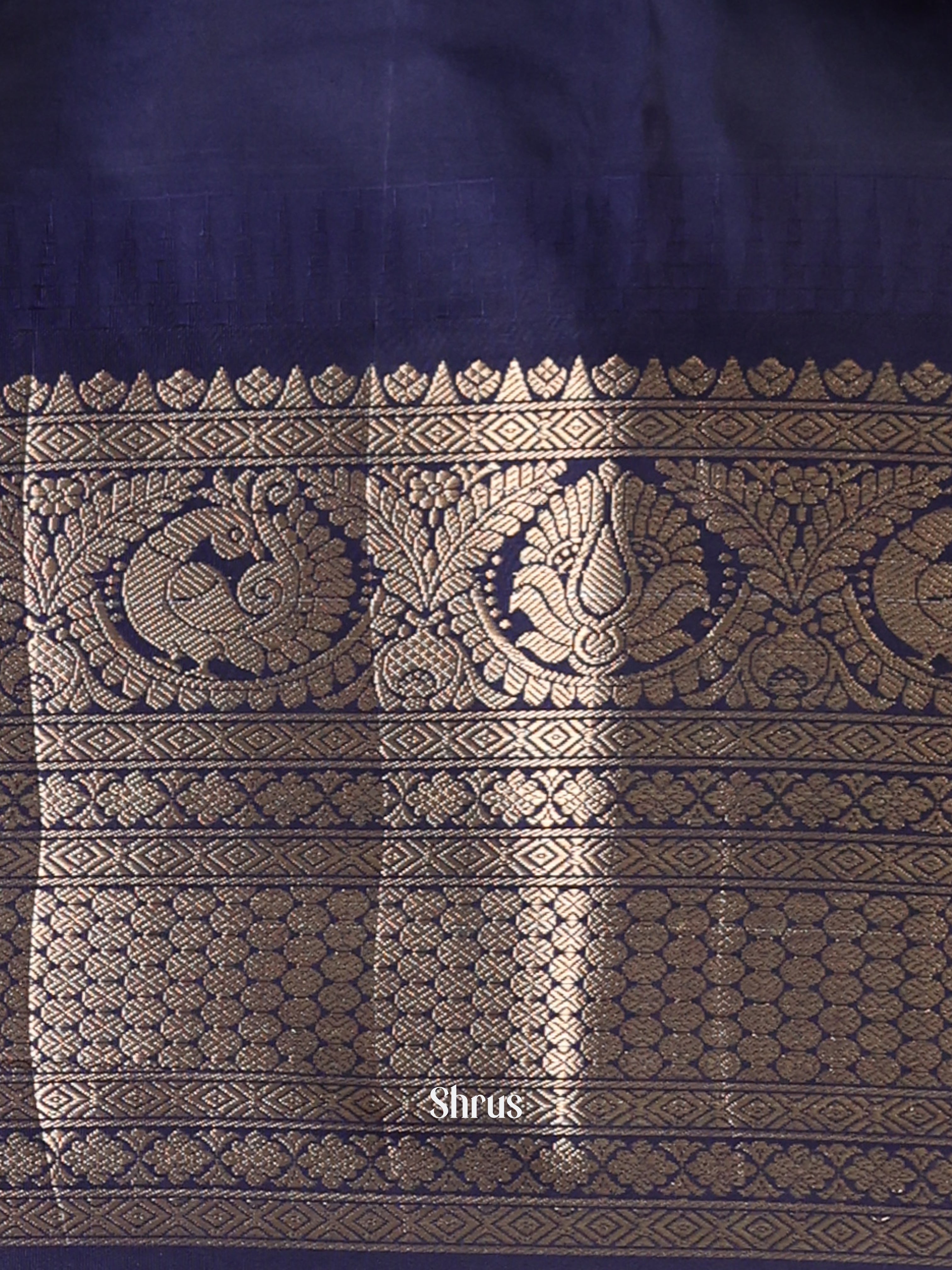 Purple & Blue - Gadwal halfpure Saree - Shop on Shrus.com