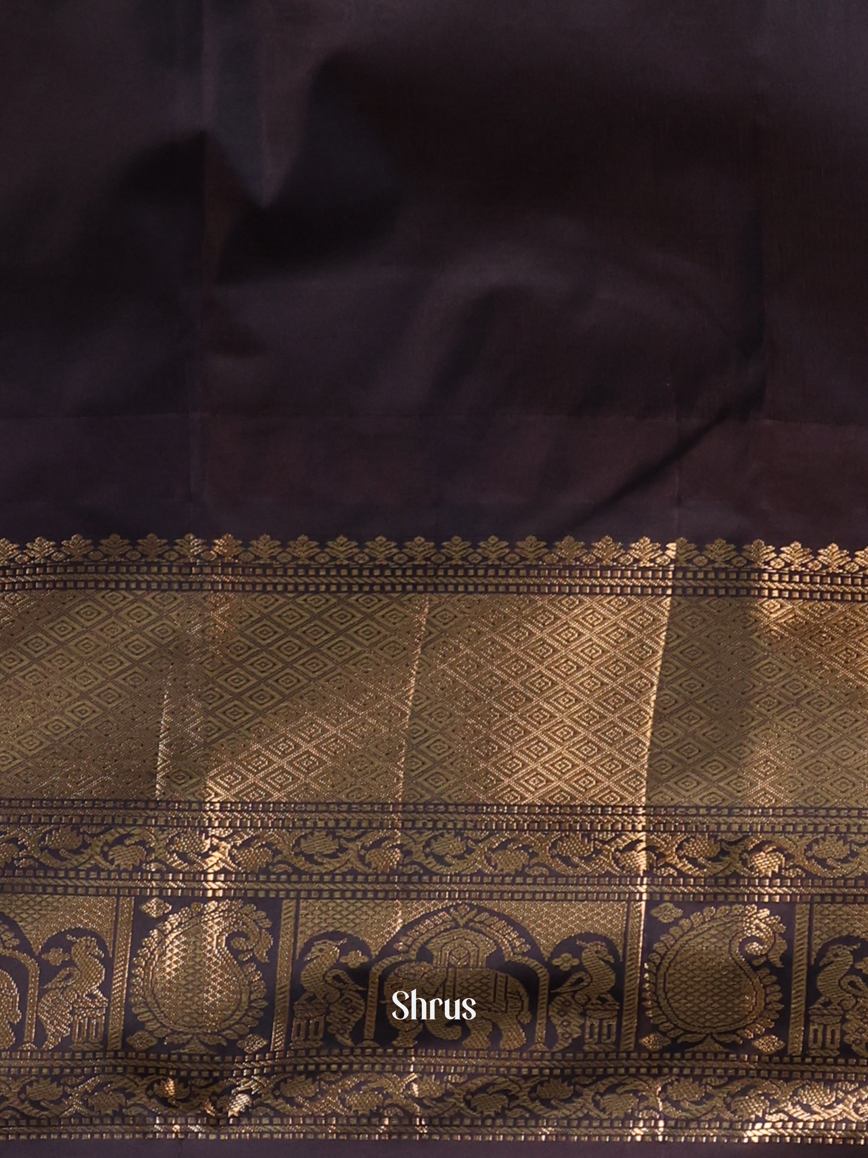 Green & Brown - Gadwal halfpure Saree - Shop on Shrus.com