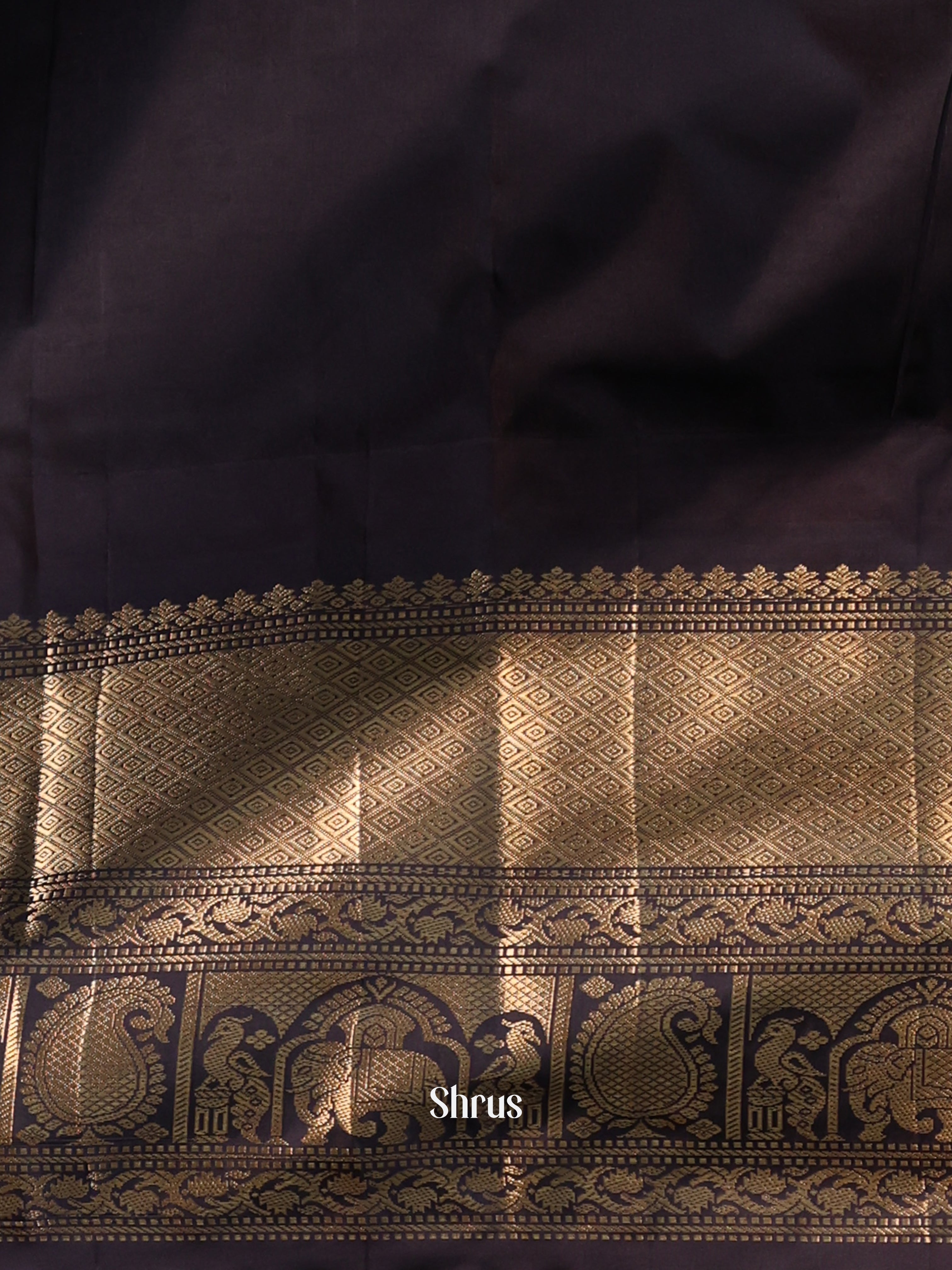 Blue & Brown- Gadwal halfpure Saree - Shop on Shrus.com