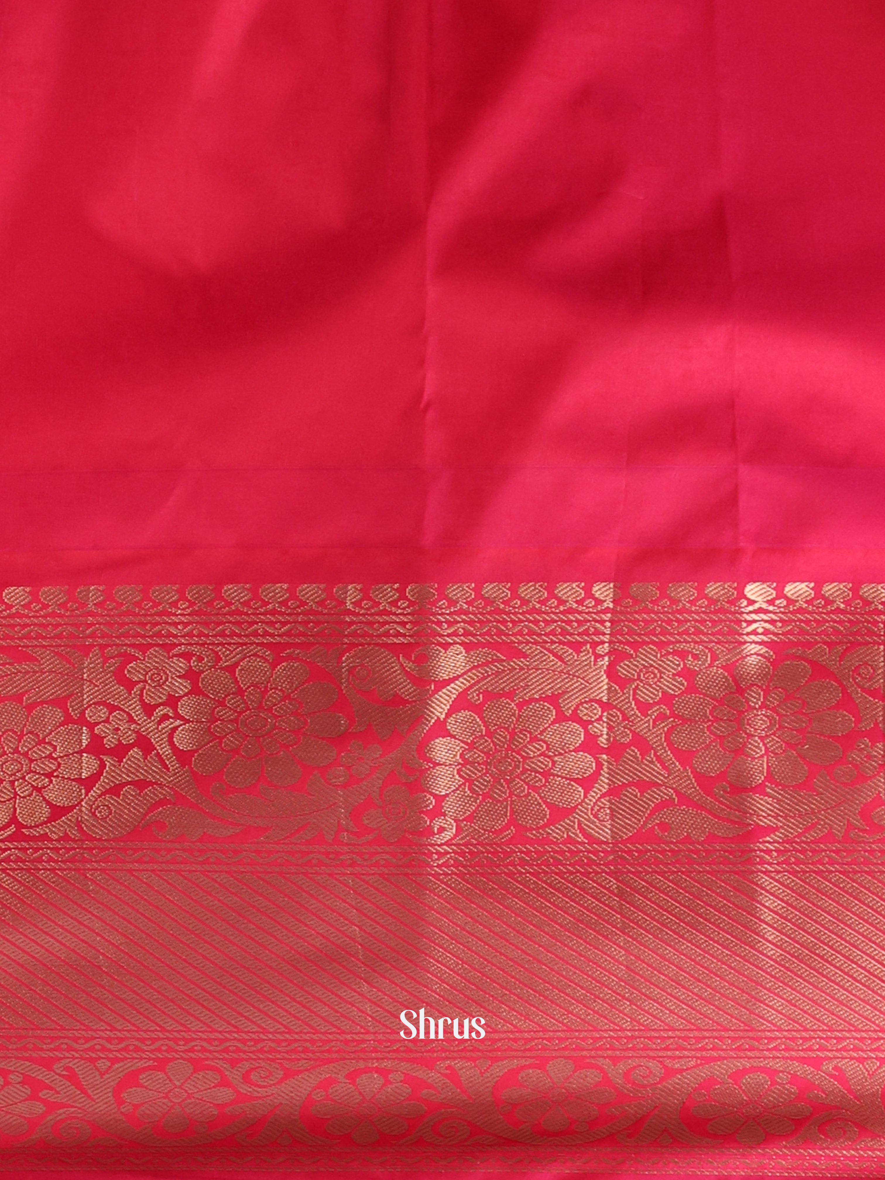 Green & Pink- Gadwal halfpure Saree - Shop on Shrus.com
