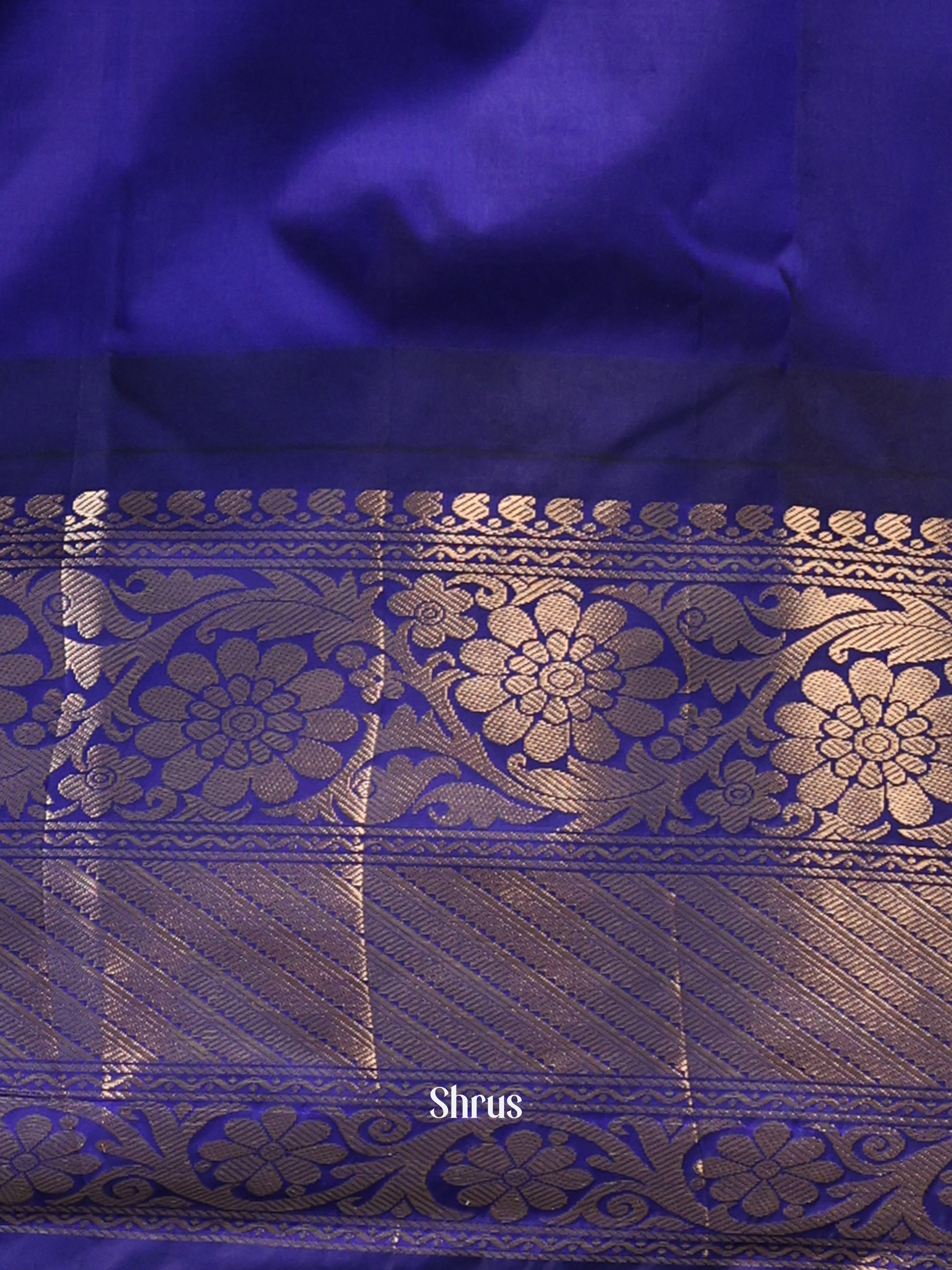 Teal & Blue- Gadwal halfpure Saree - Shop on Shrus.com