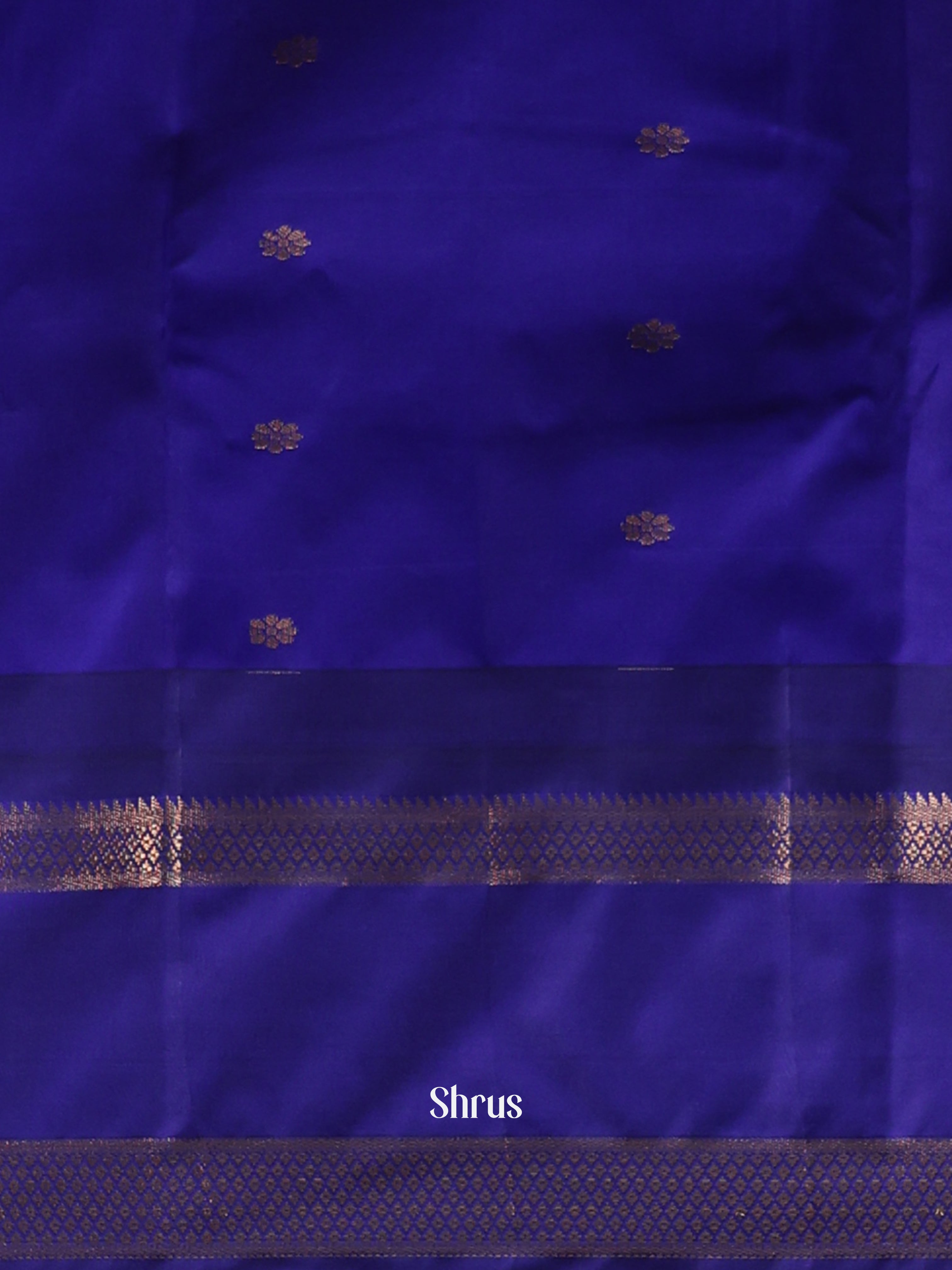 Majenta & Blue- Gadwal halfpure Saree - Shop on Shrus.com