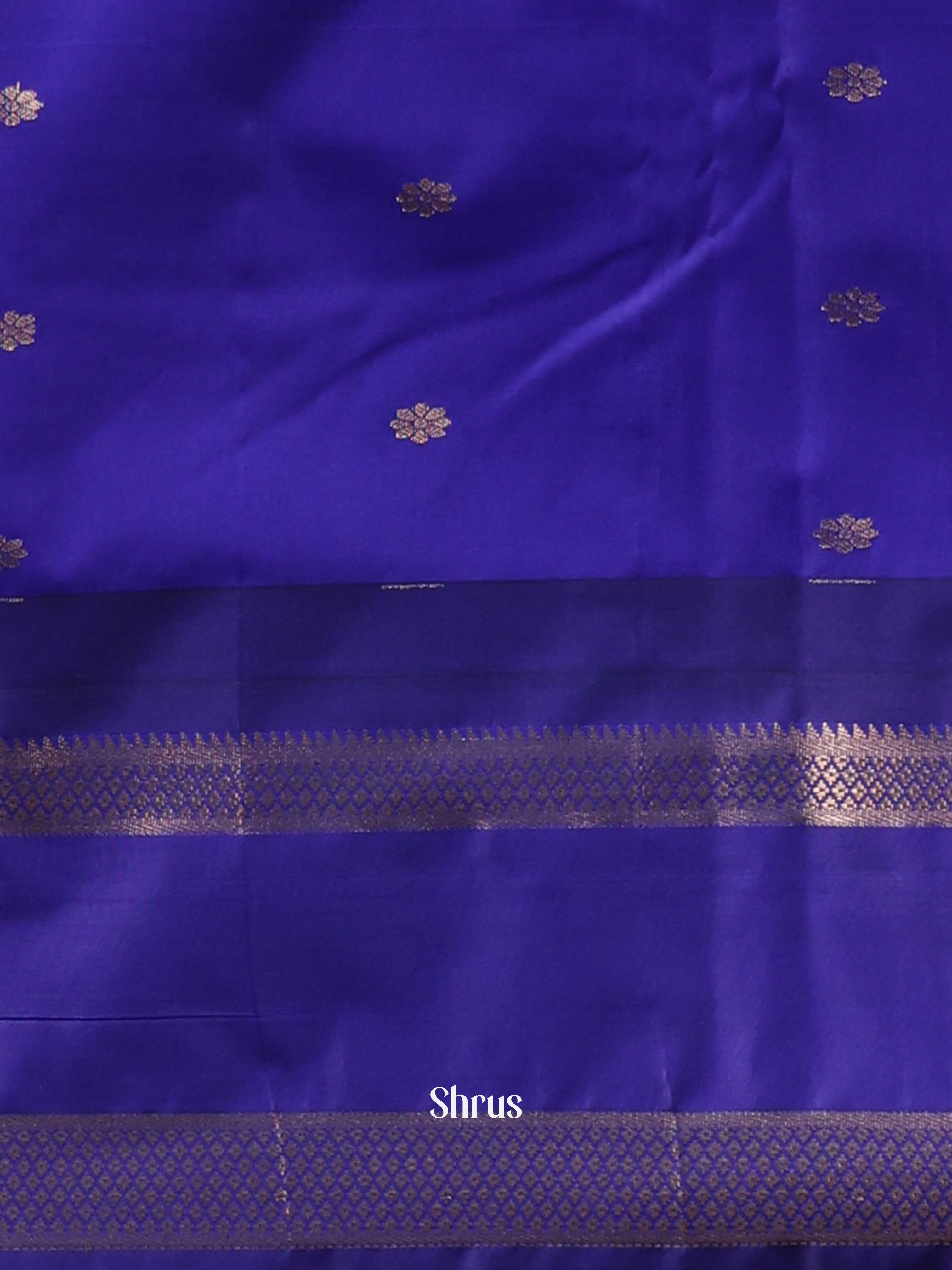 Pink & Blue - Gadwal halfpure Saree - Shop on Shrus.com