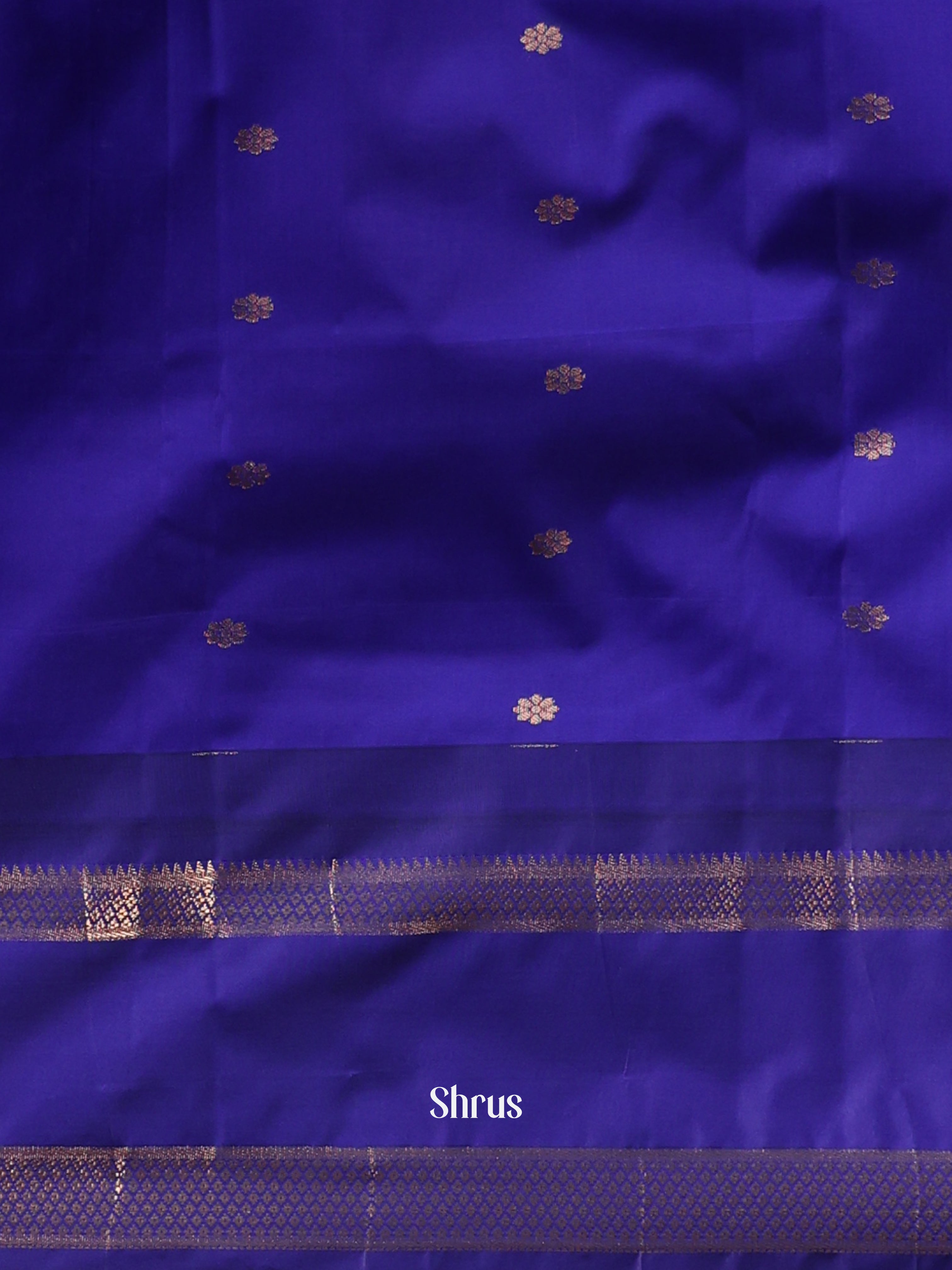 Pink & Blue - Gadwal halfpure Saree - Shop on Shrus.com