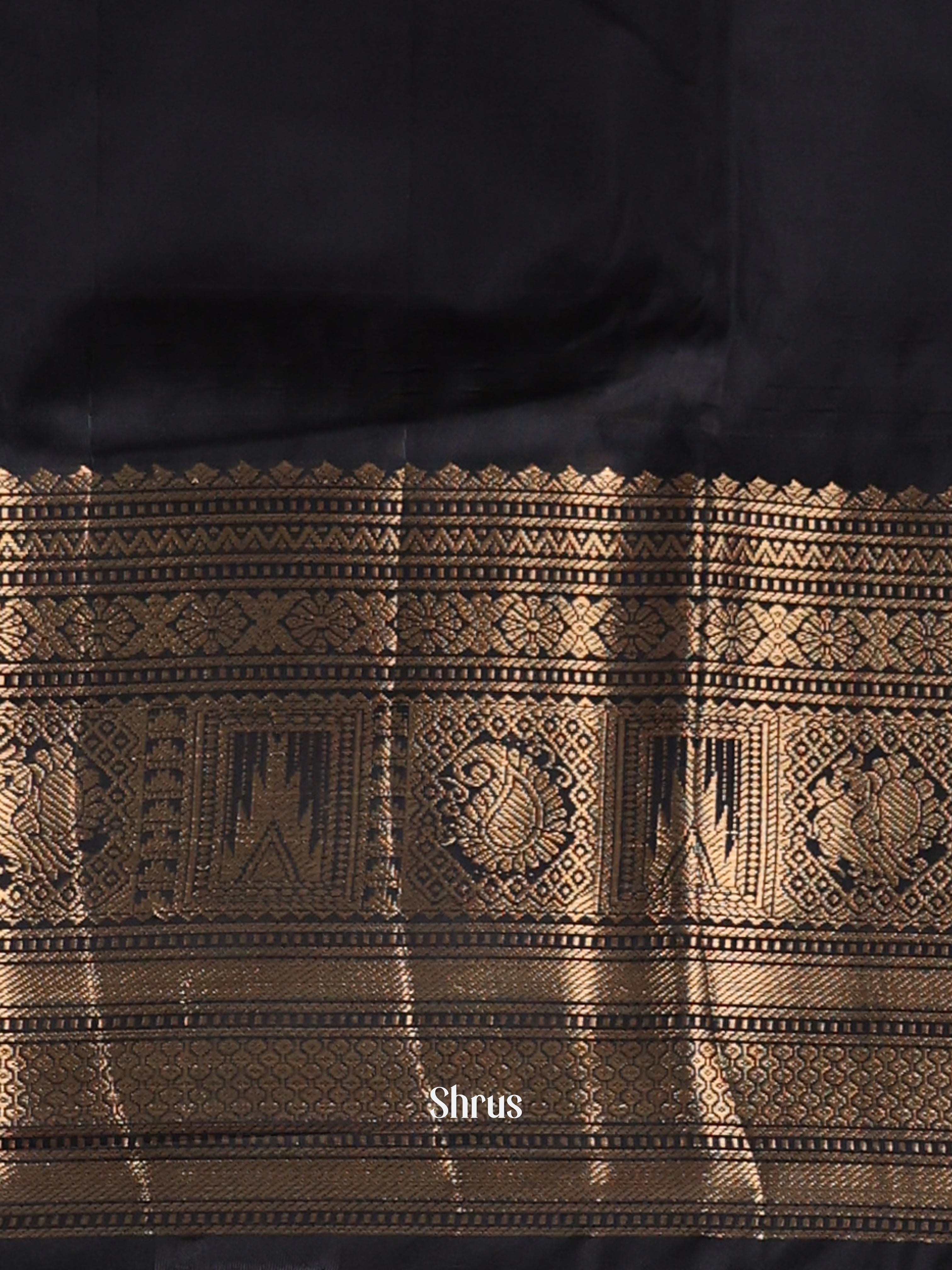 Pink & Black - Gadwal halfpure Saree - Shop on Shrus.com
