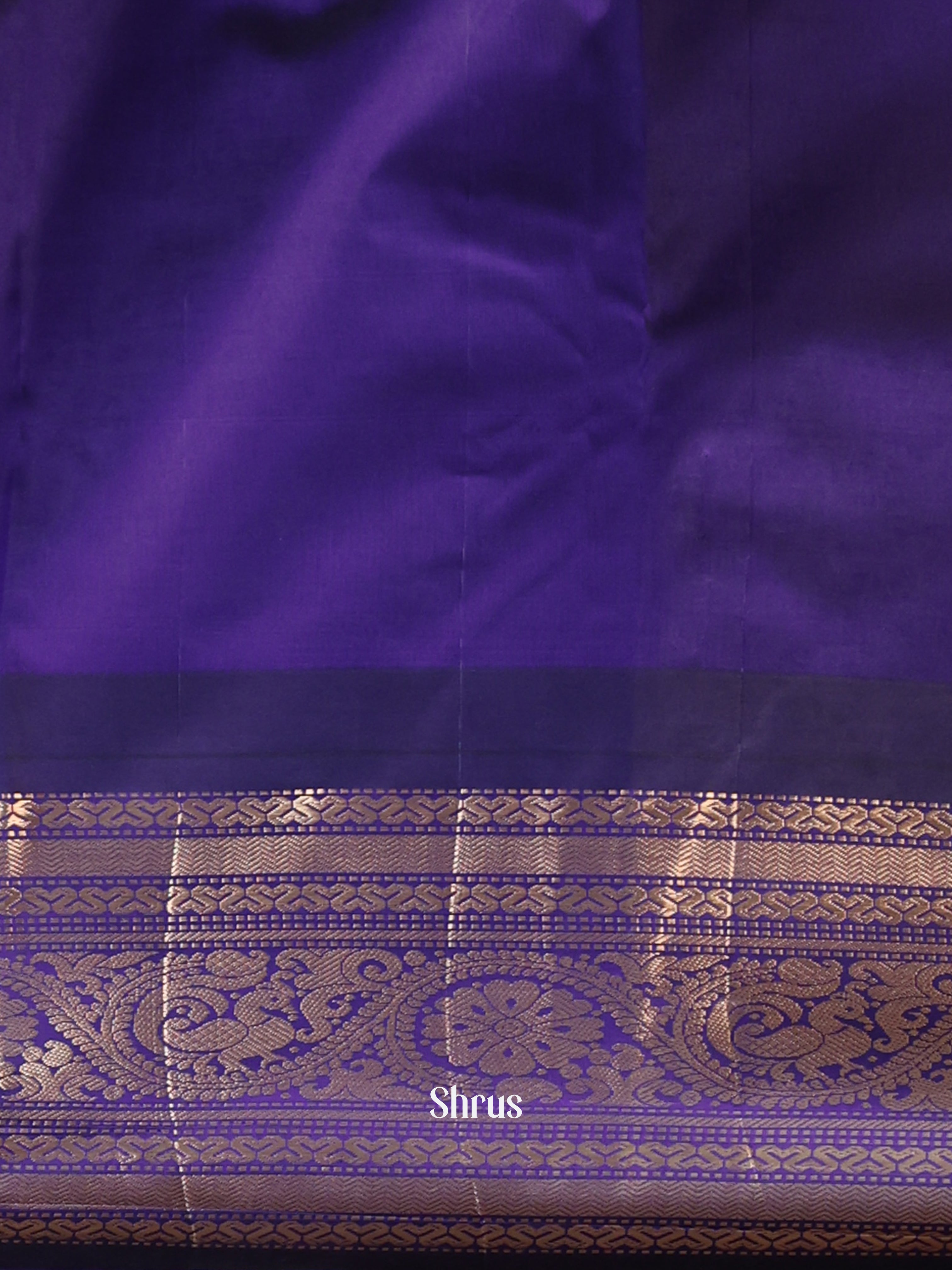 Orange & Blue - Gadwal halfpure Saree - Shop on Shrus.com
