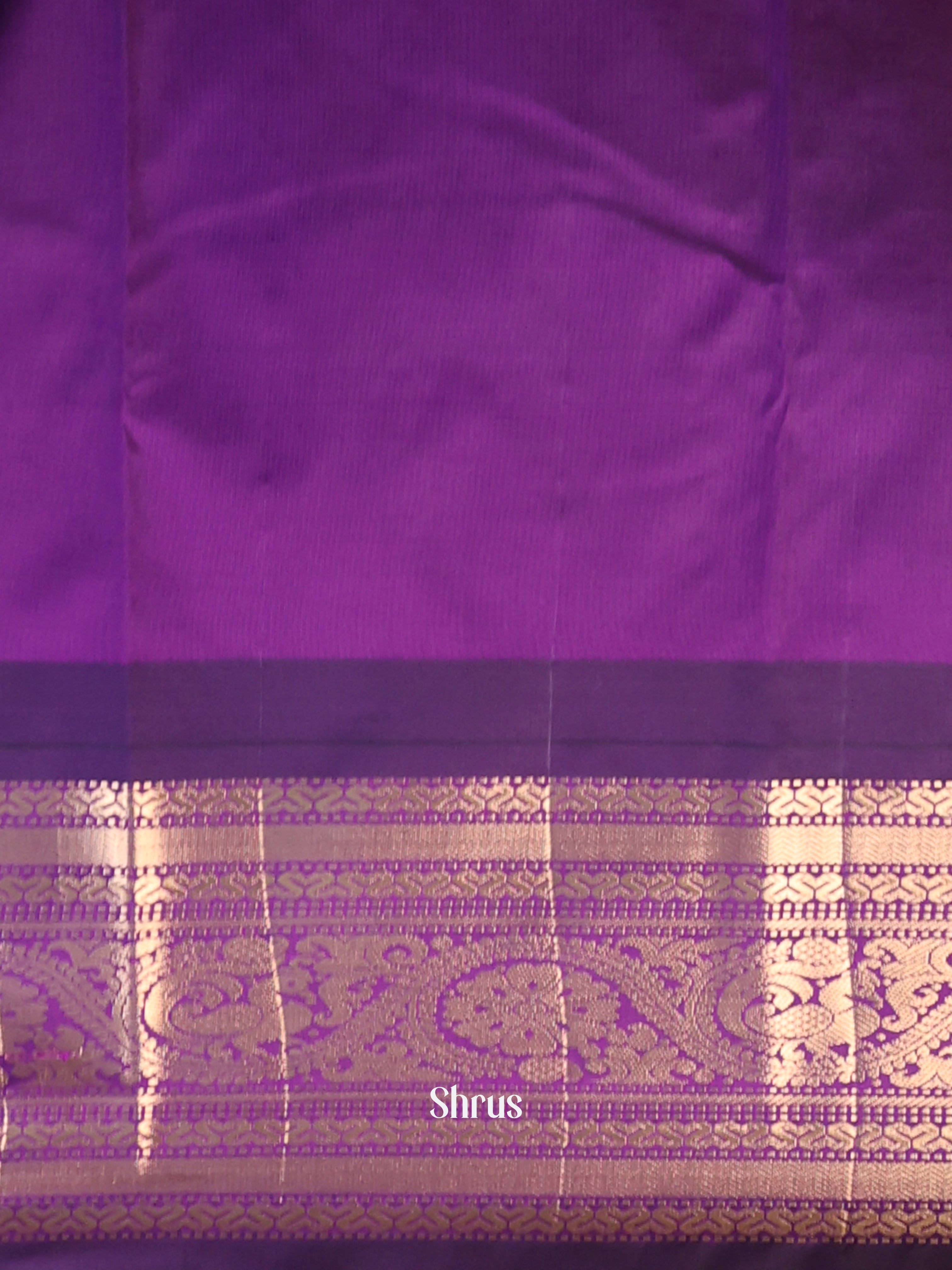 Pink & Purple - Gadwal halfpure Saree - Shop on Shrus.com