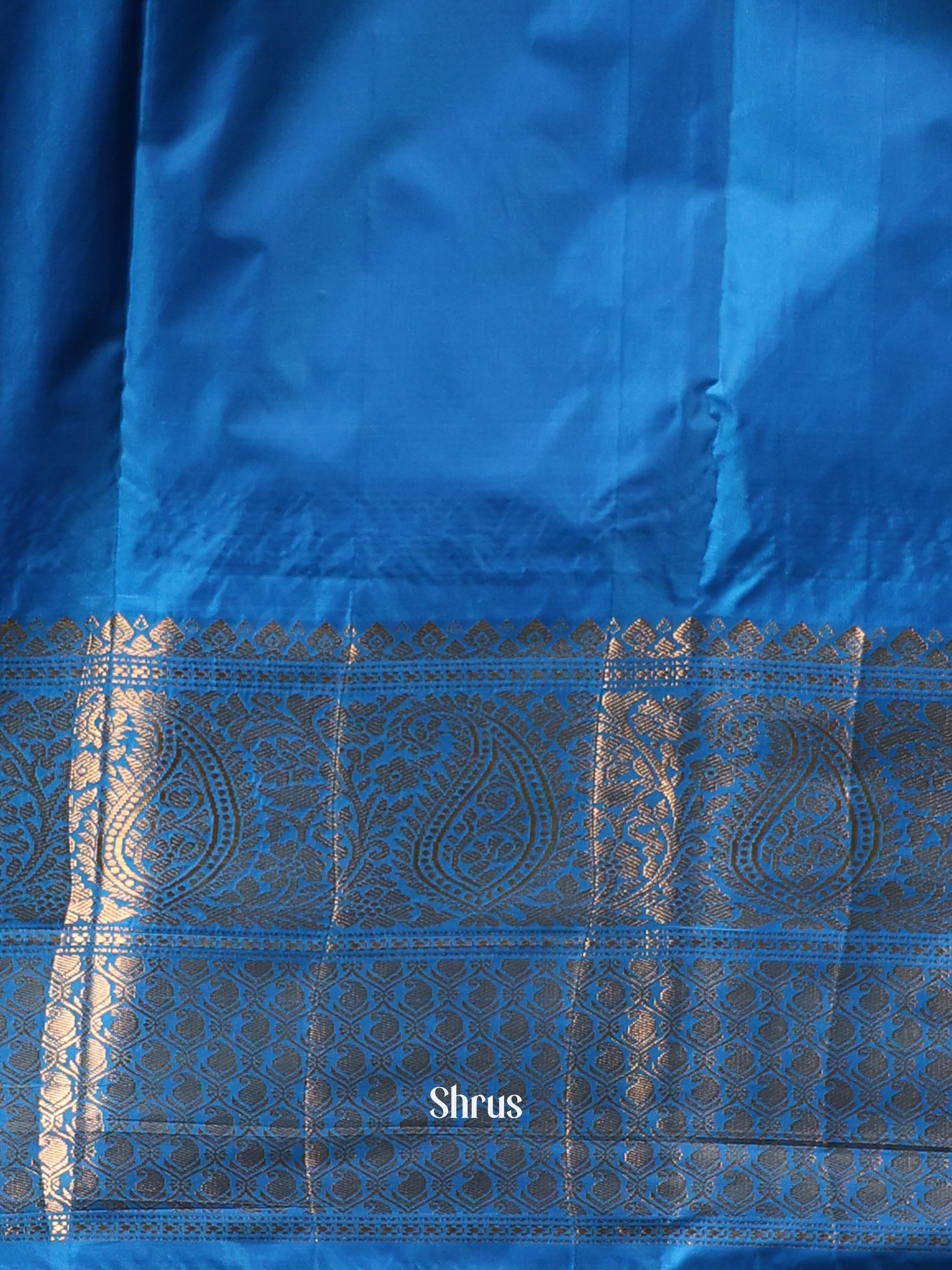 Green & Blue - Gadwal halfpure Saree - Shop on Shrus.com