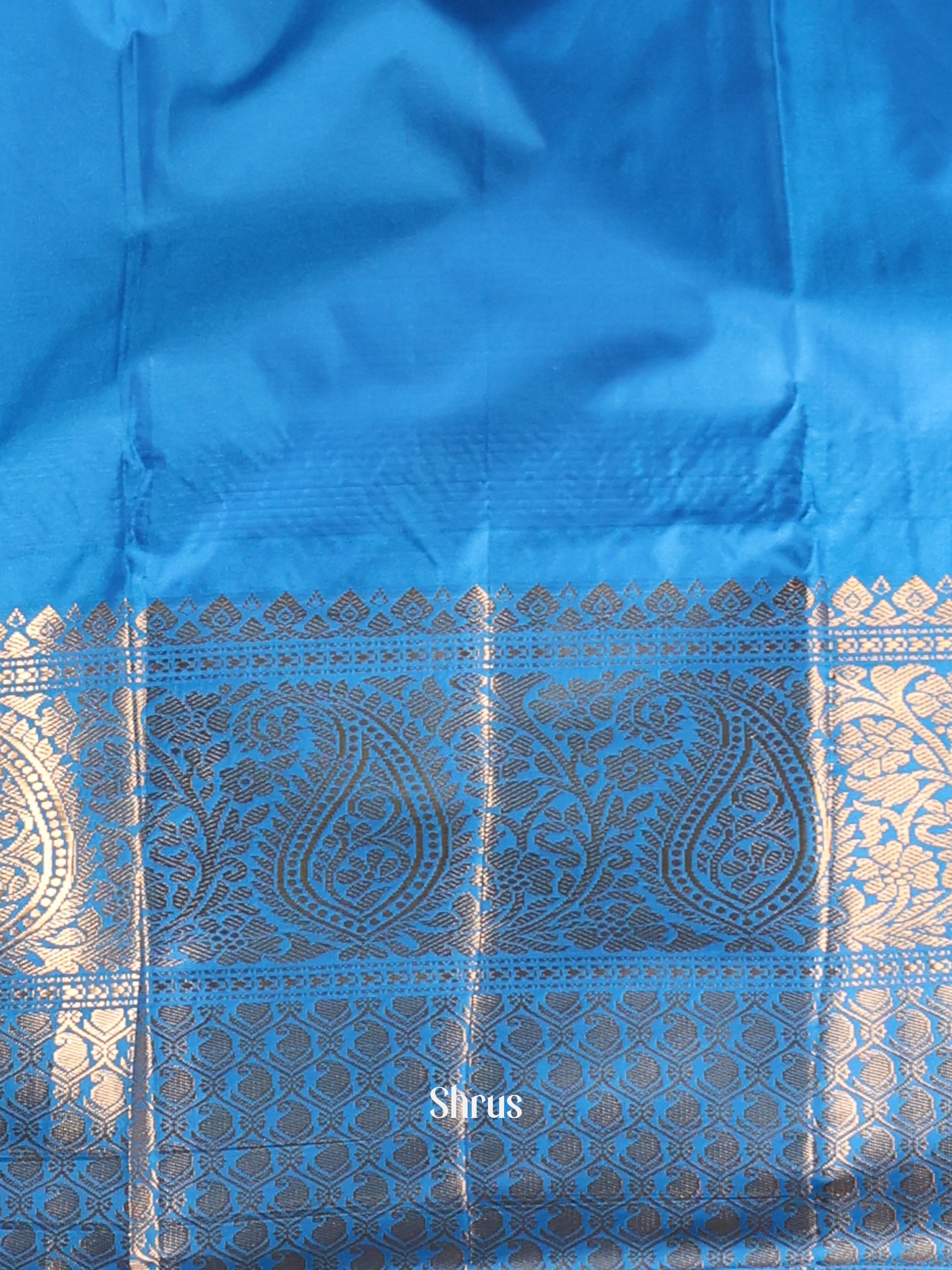 Purple & Blue - Gadwal halfpure Saree - Shop on Shrus.com
