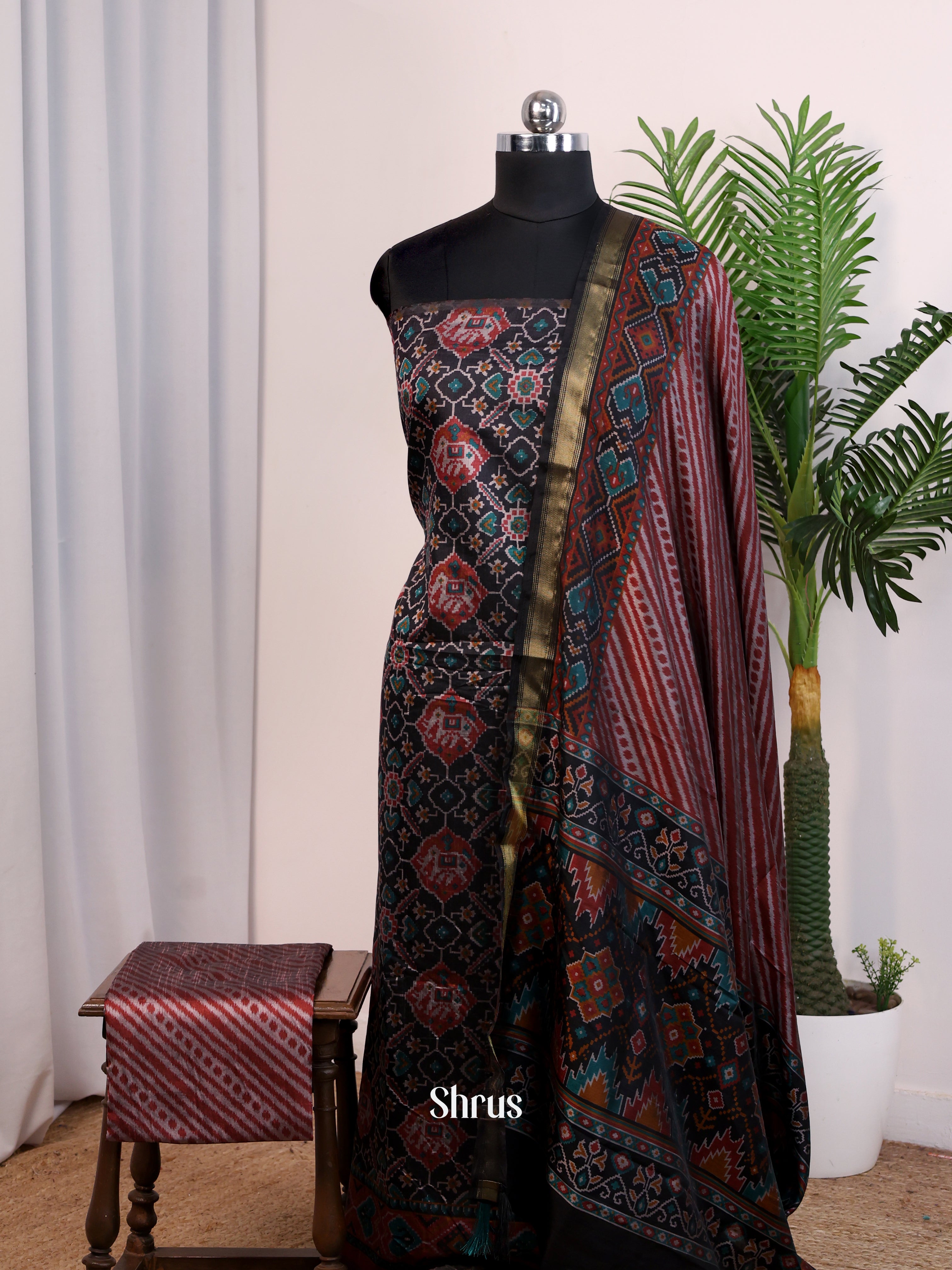 Black & Brown - semi patola salwar - Shop on Shrus.com