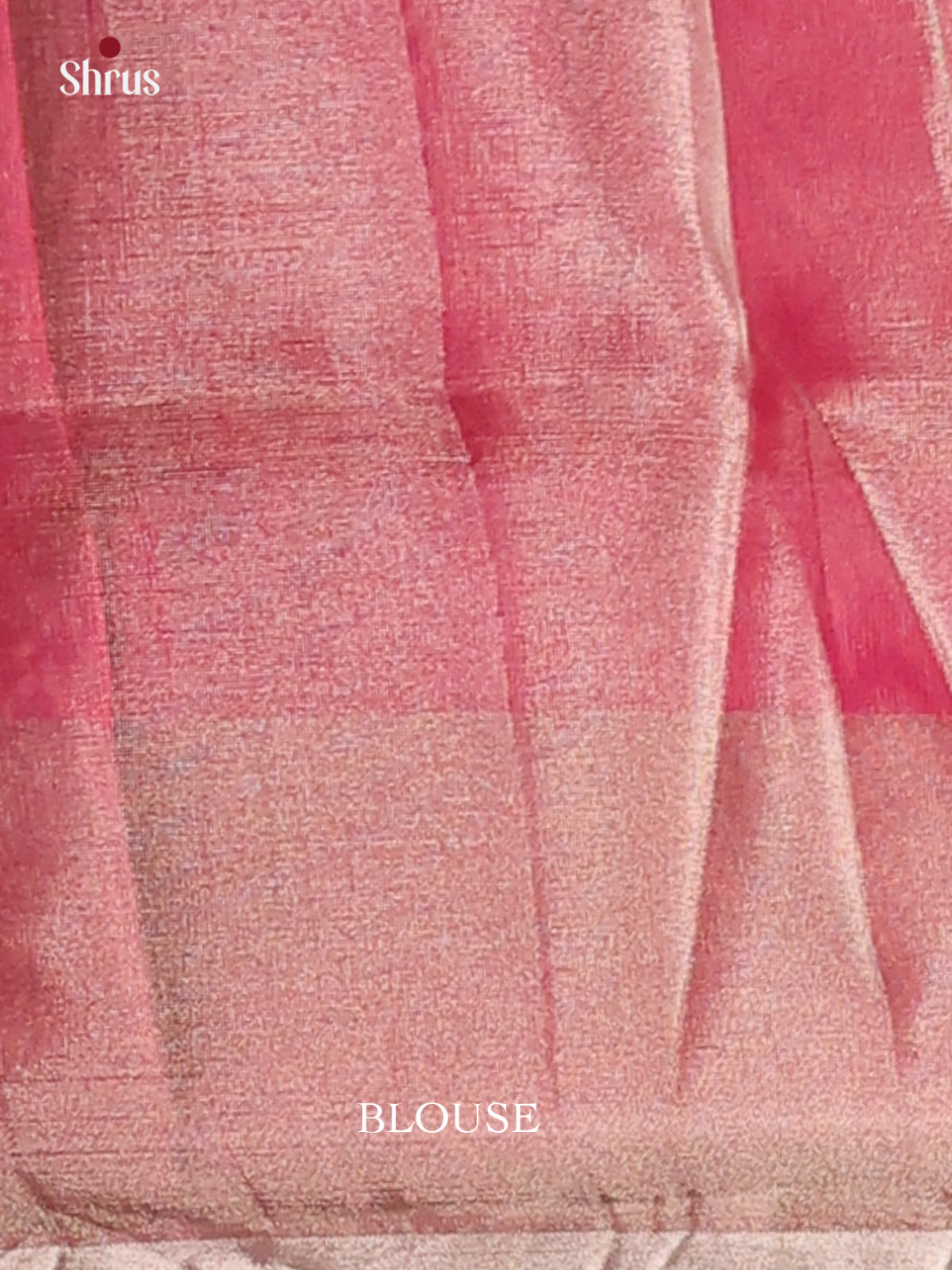 Shimmery Pink Uppada silk Saree with gold zari floral buttas & brocade pallu-1