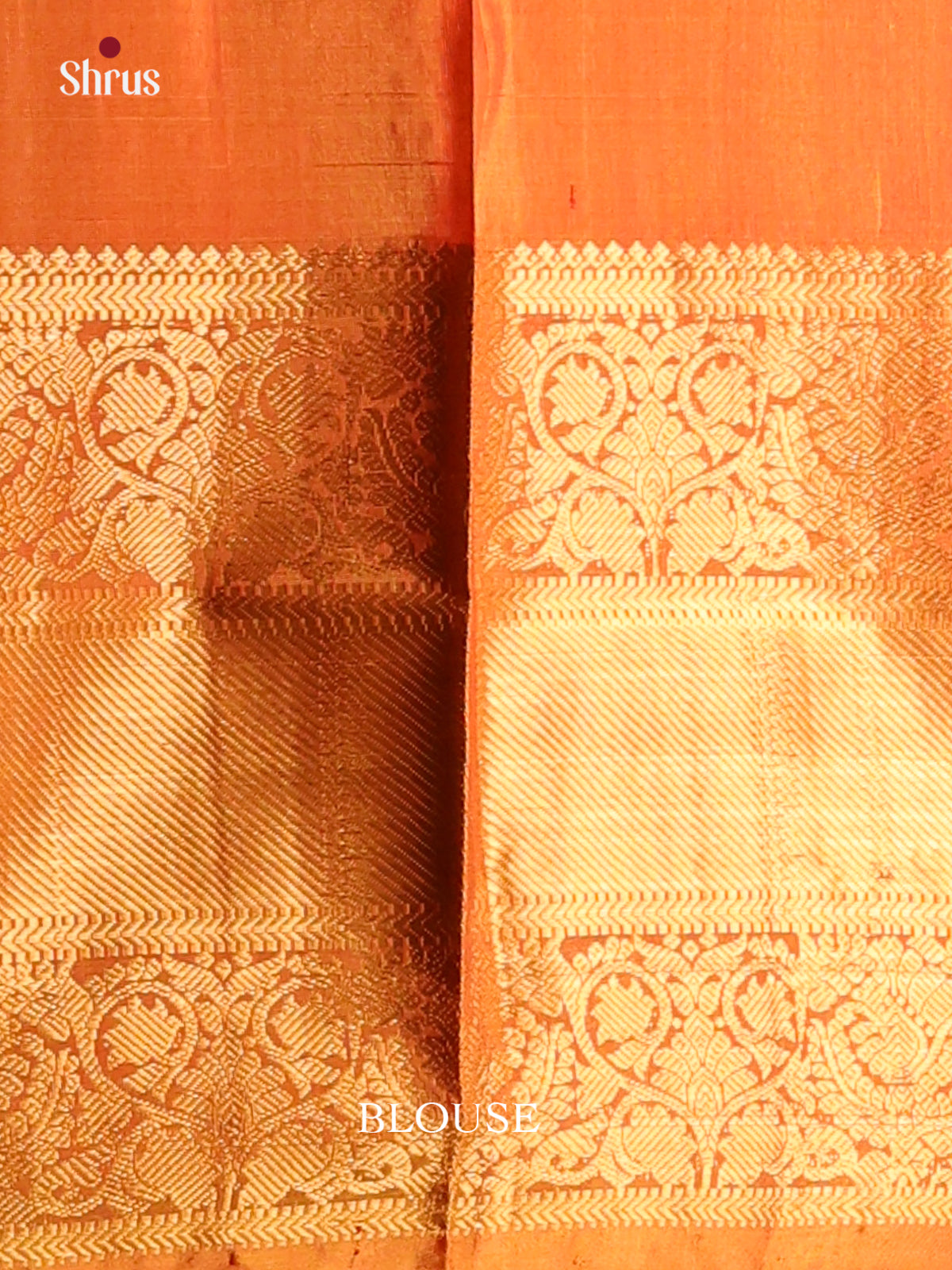 Double Shaded Brown with Orange Uppada silk Saree with zari buttas & kanchi Border-1