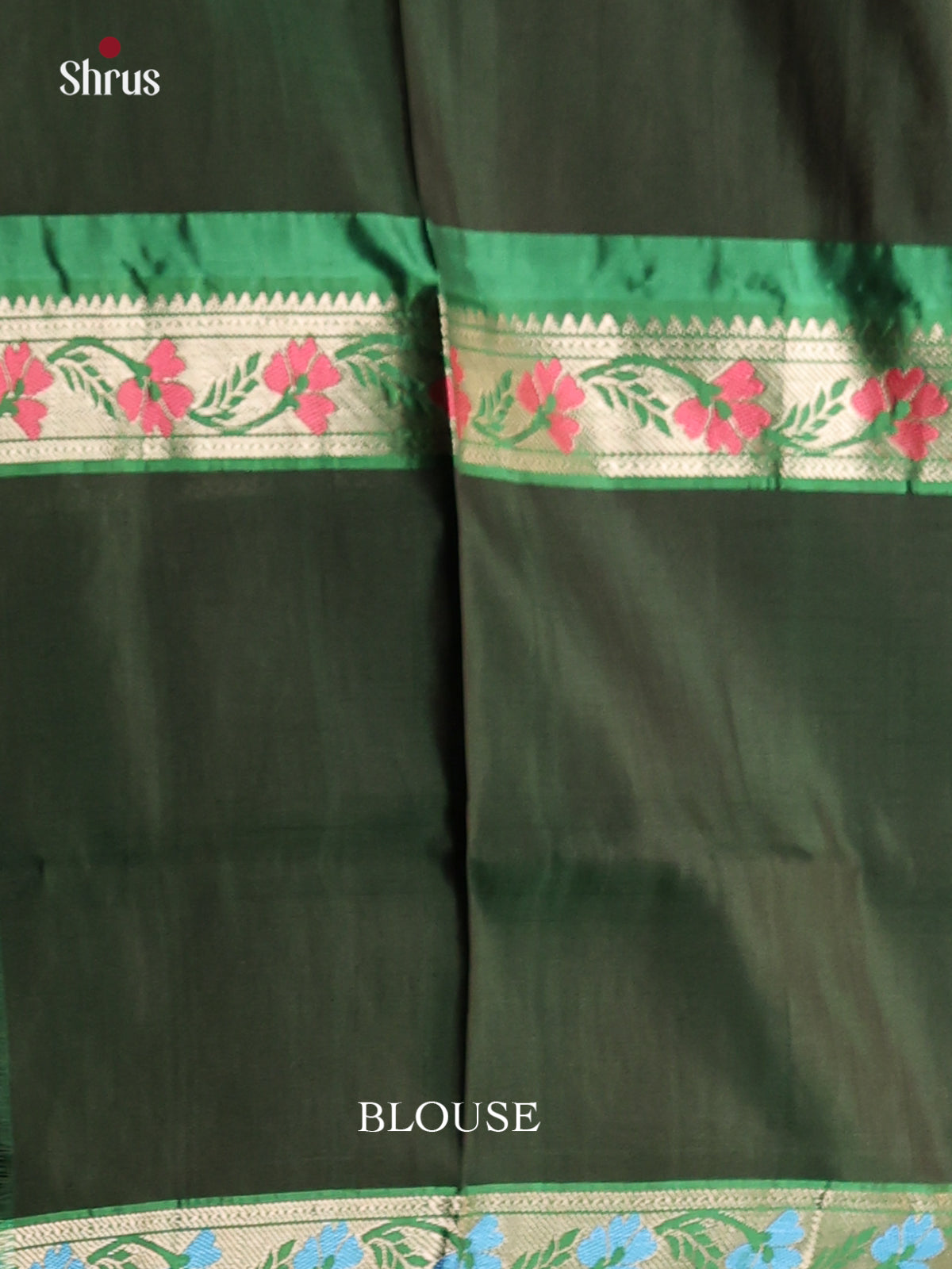 Classic Grey Uppada silk Saree with zari buttas & contrast Green Border-1
