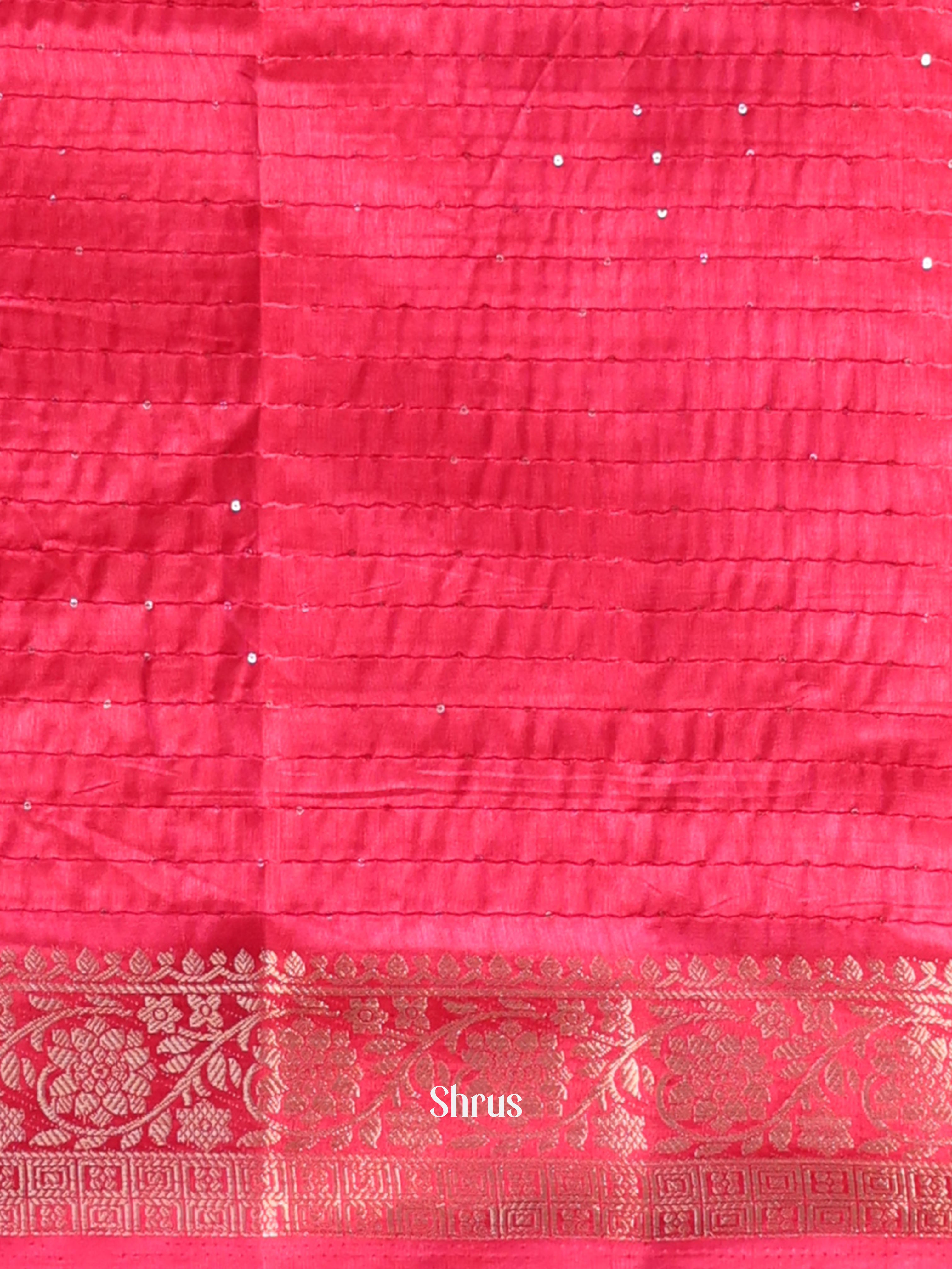 Pink - Semi Tussar Saree - Shop on Shrus.com