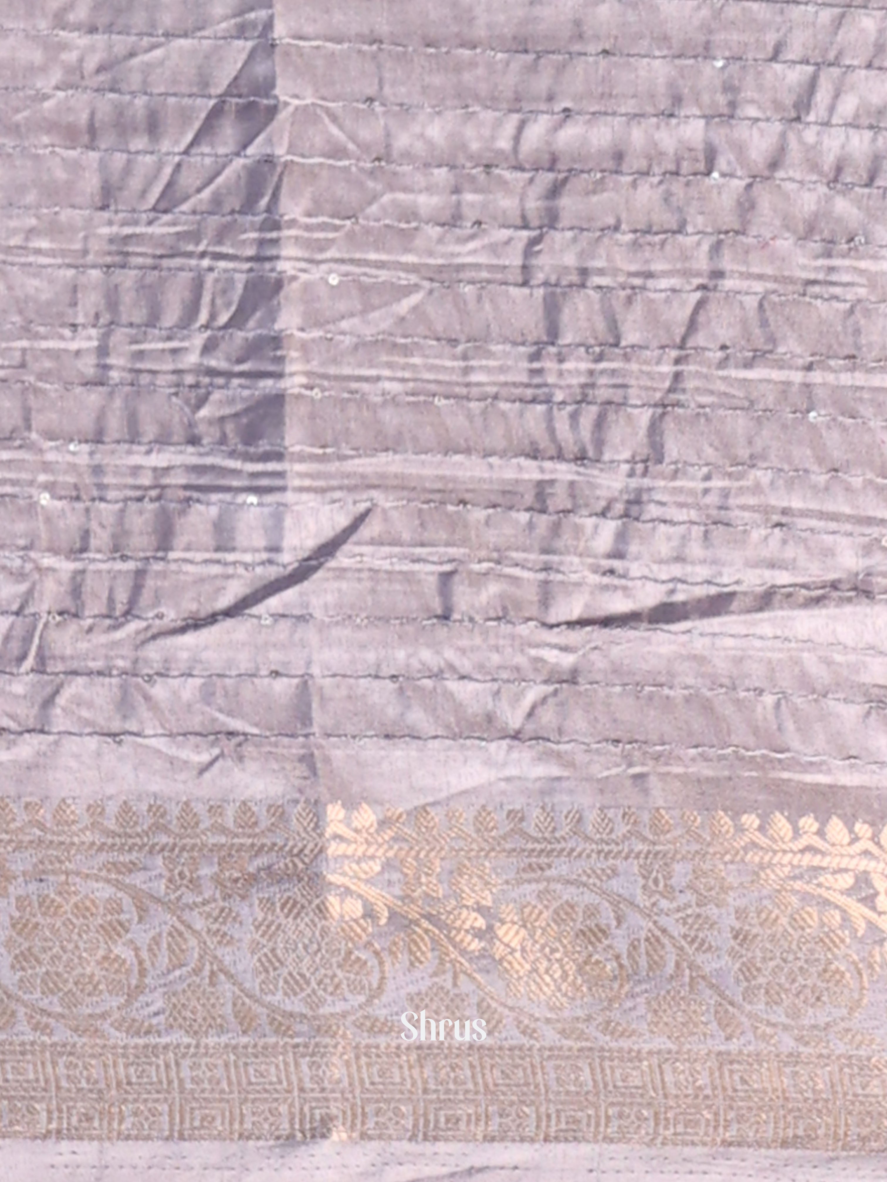 Grey - Semi Tussar Saree - Shop on Shrus.com
