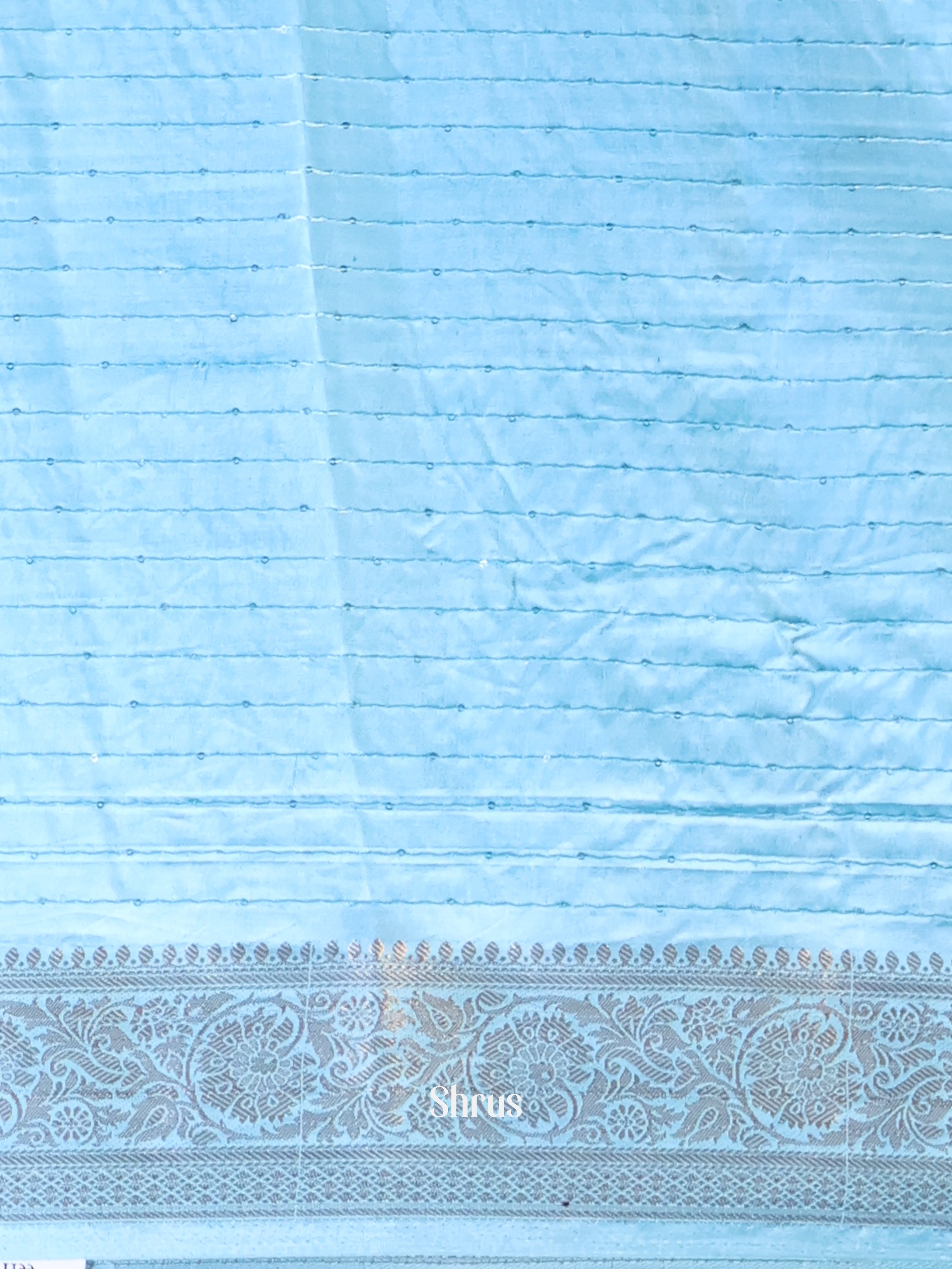 Ice Blue - Semi Tussar Saree - Shop on Shrus.com