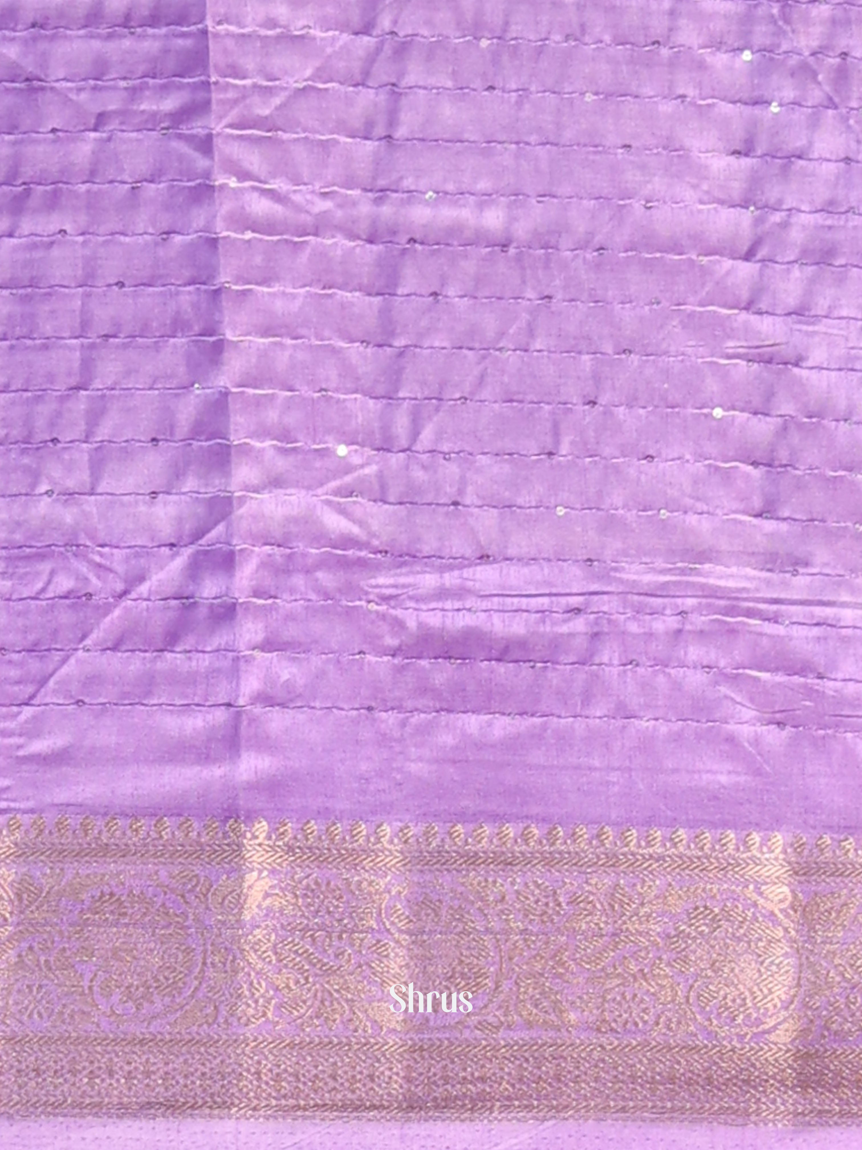 Lavender - Semi Tussar Saree - Shop on Shrus.com