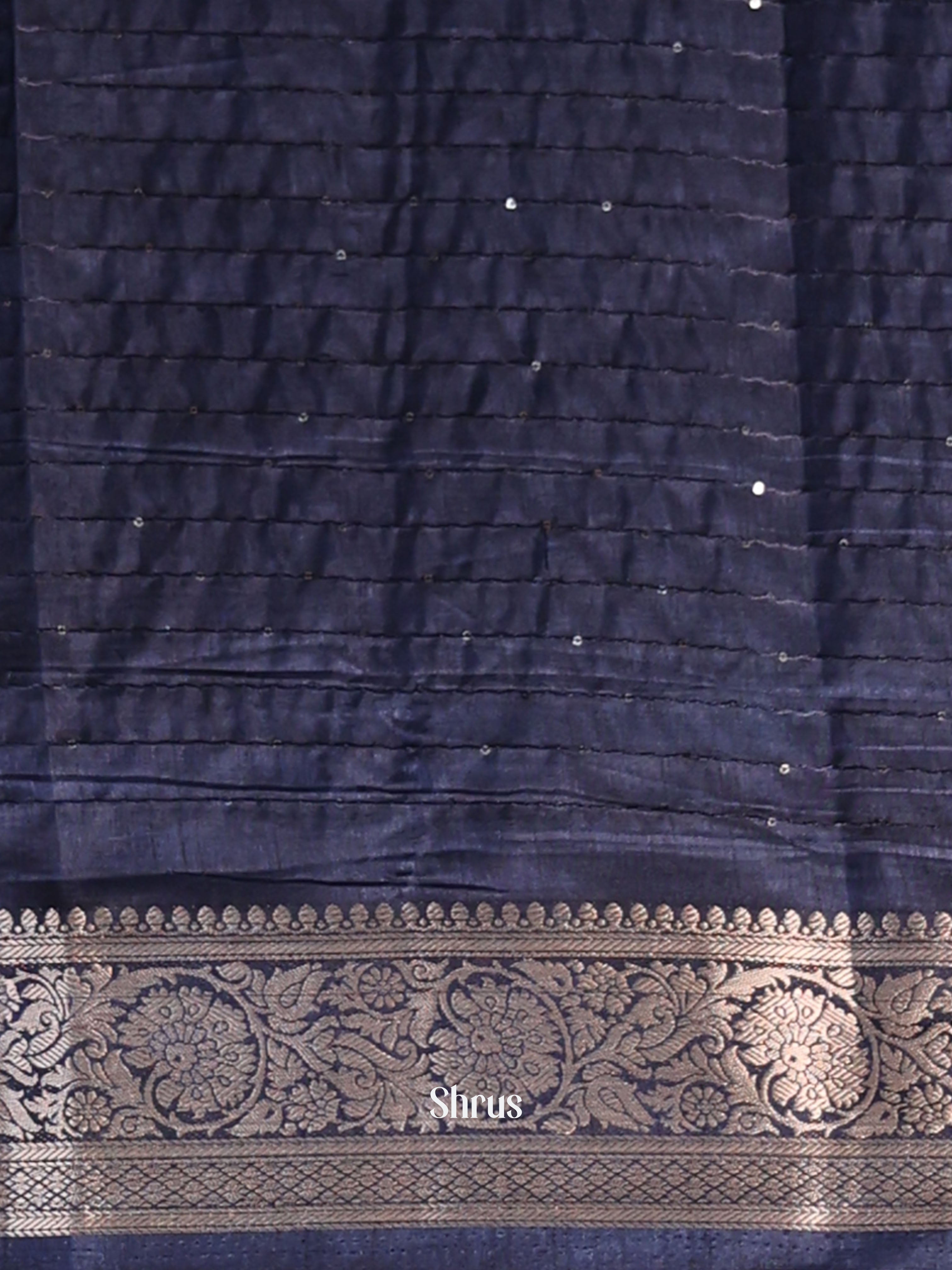 Blue- Semi Tussar Saree - Shop on Shrus.com