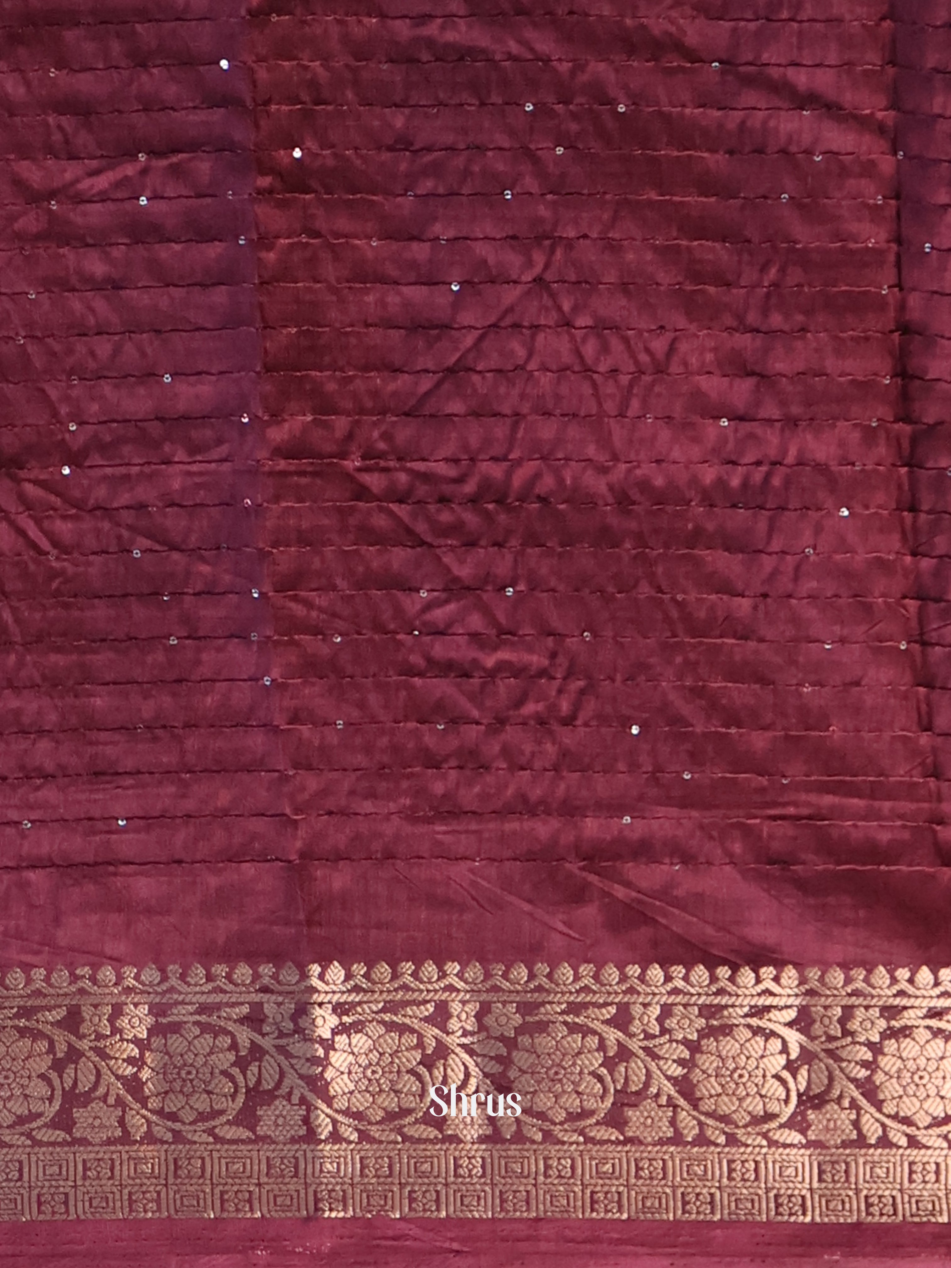 Brown - Semi Tussar Saree - Shop on Shrus.com