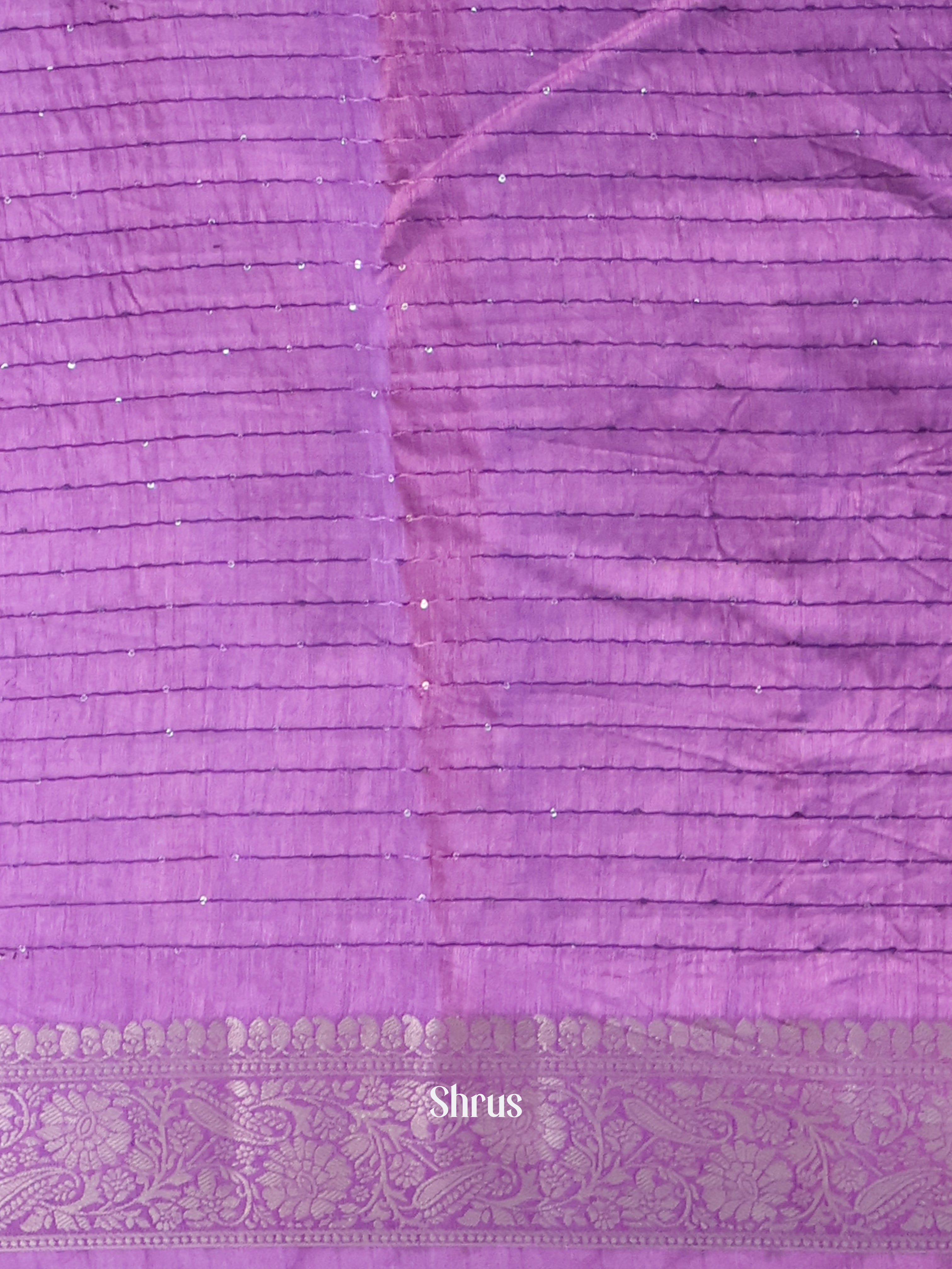 Purple - Semi Tussar Saree - Shop on Shrus.com