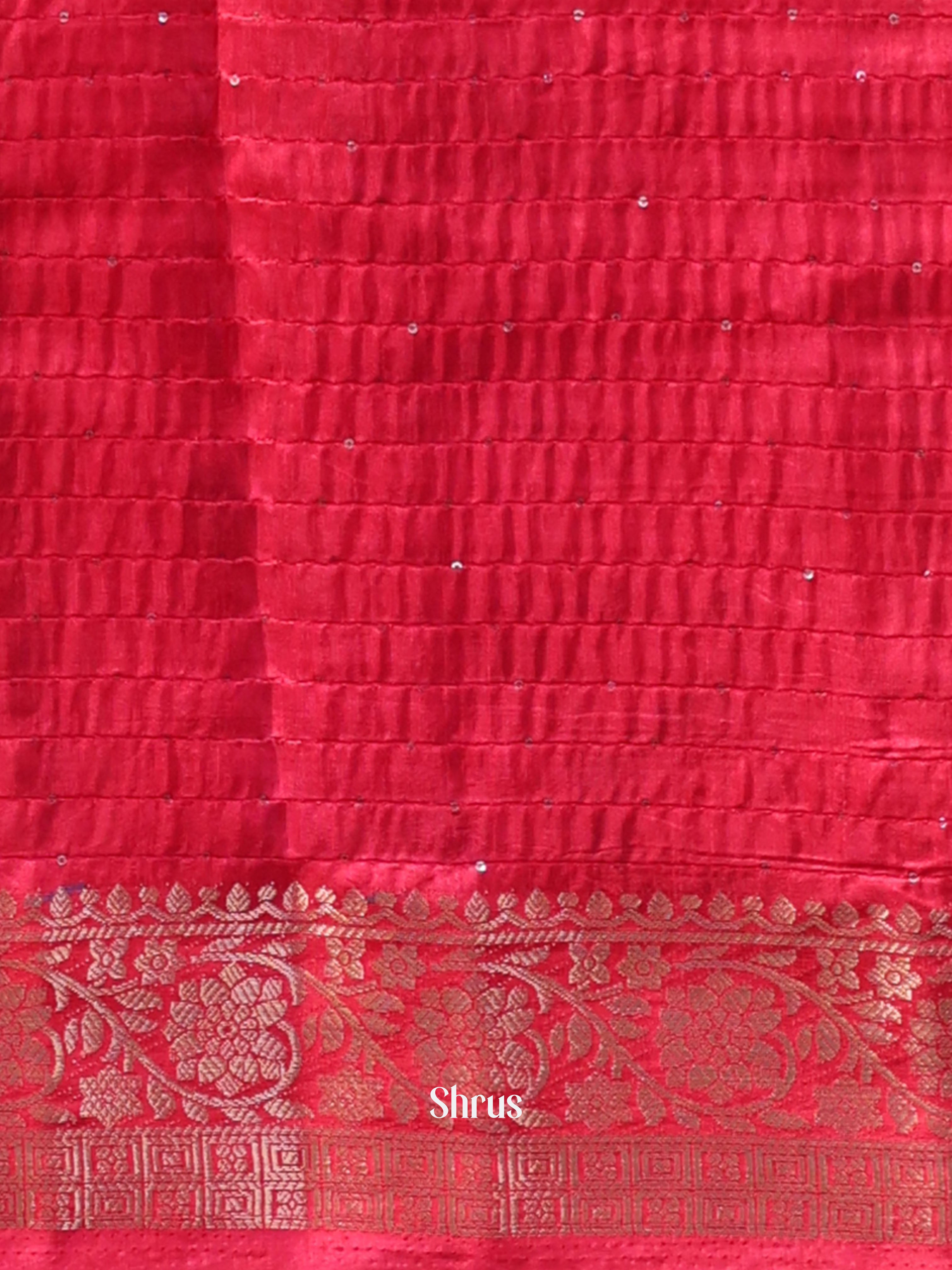 Pink - Semi Tussar Saree - Shop on Shrus.com