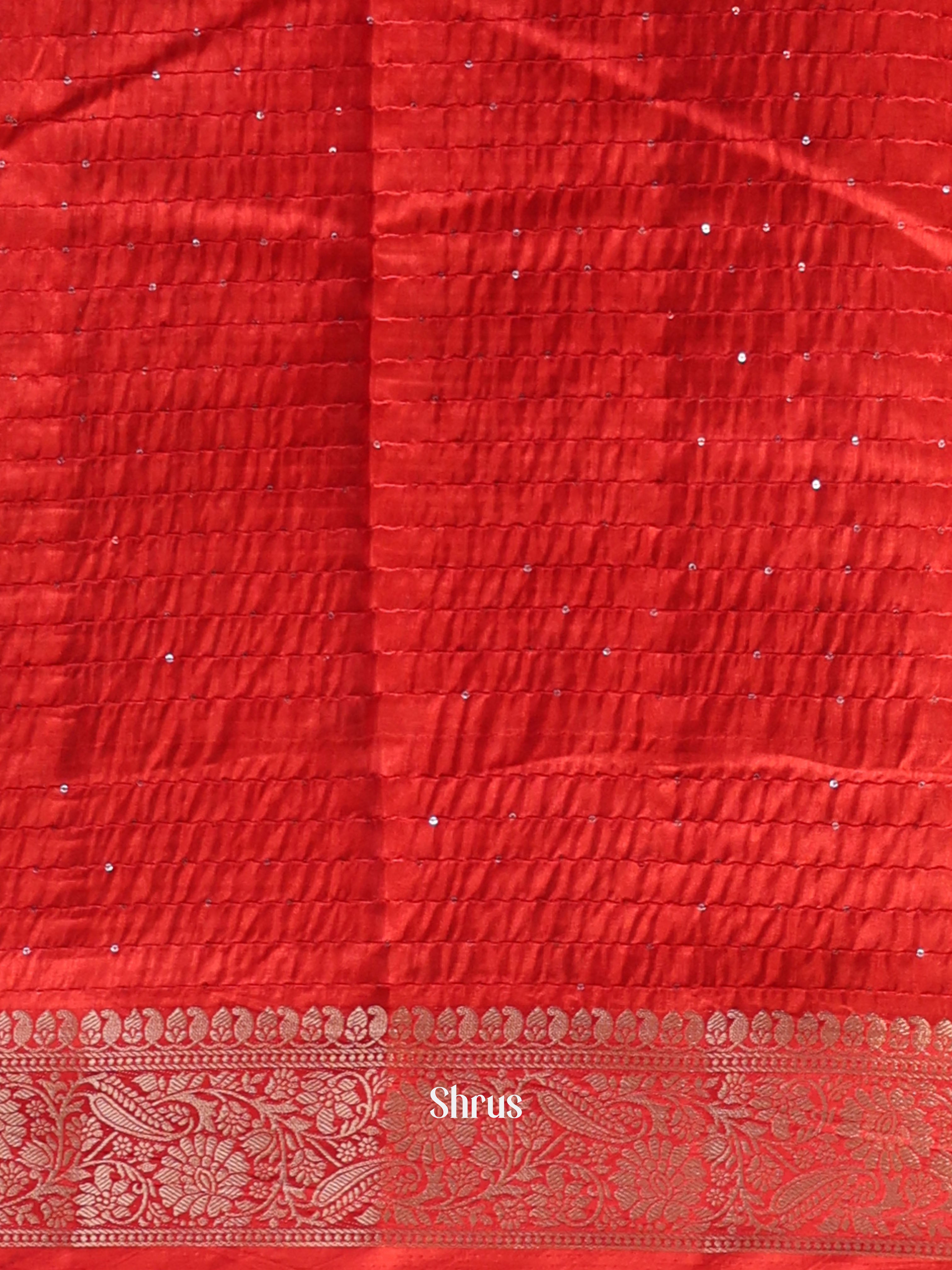 Red - Semi Tussar Saree - Shop on Shrus.com
