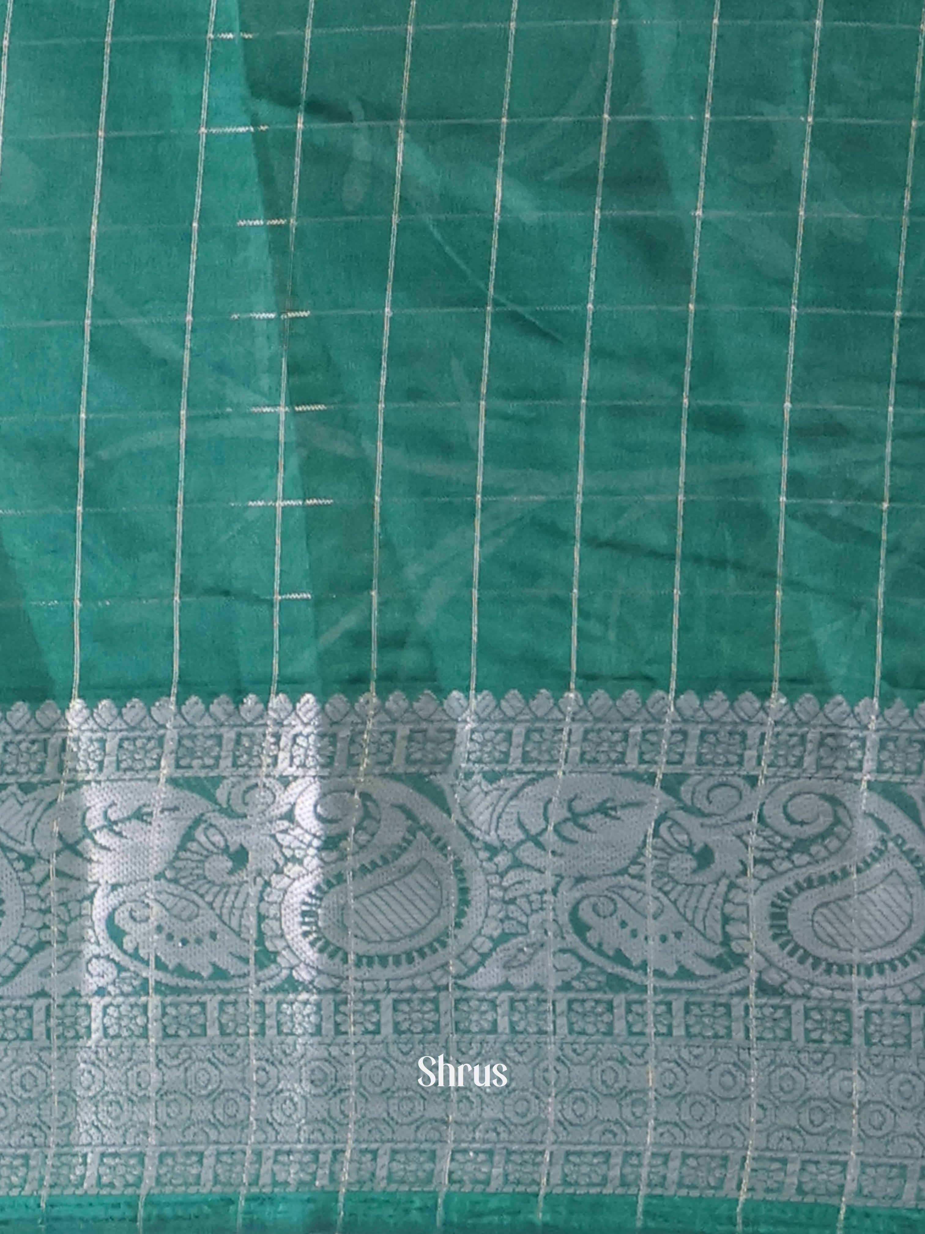 Red & Green - Semi Tussar Saree - Shop on Shrus.com