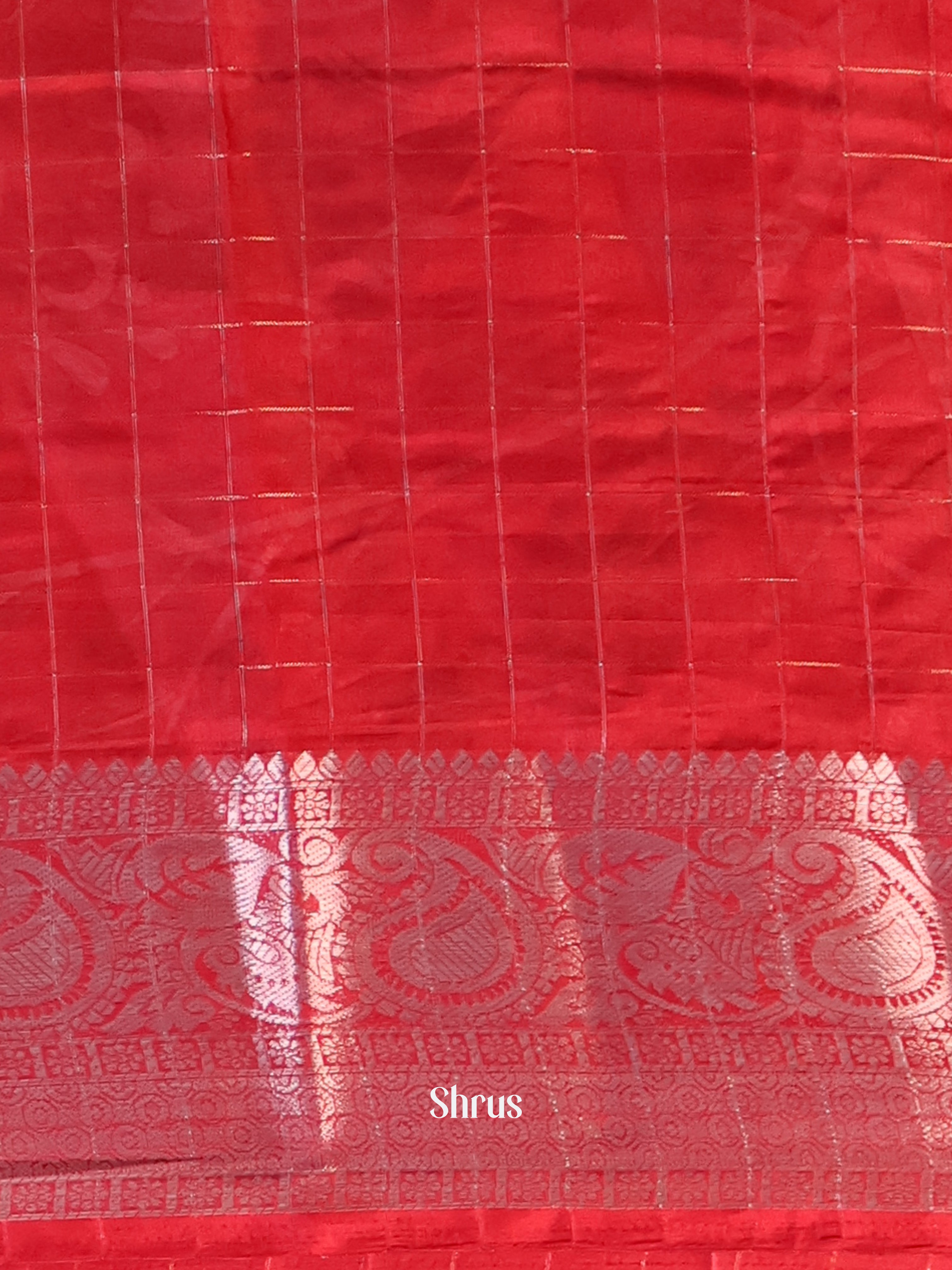 Purple & Red - Semi Tussar Saree - Shop on Shrus.com