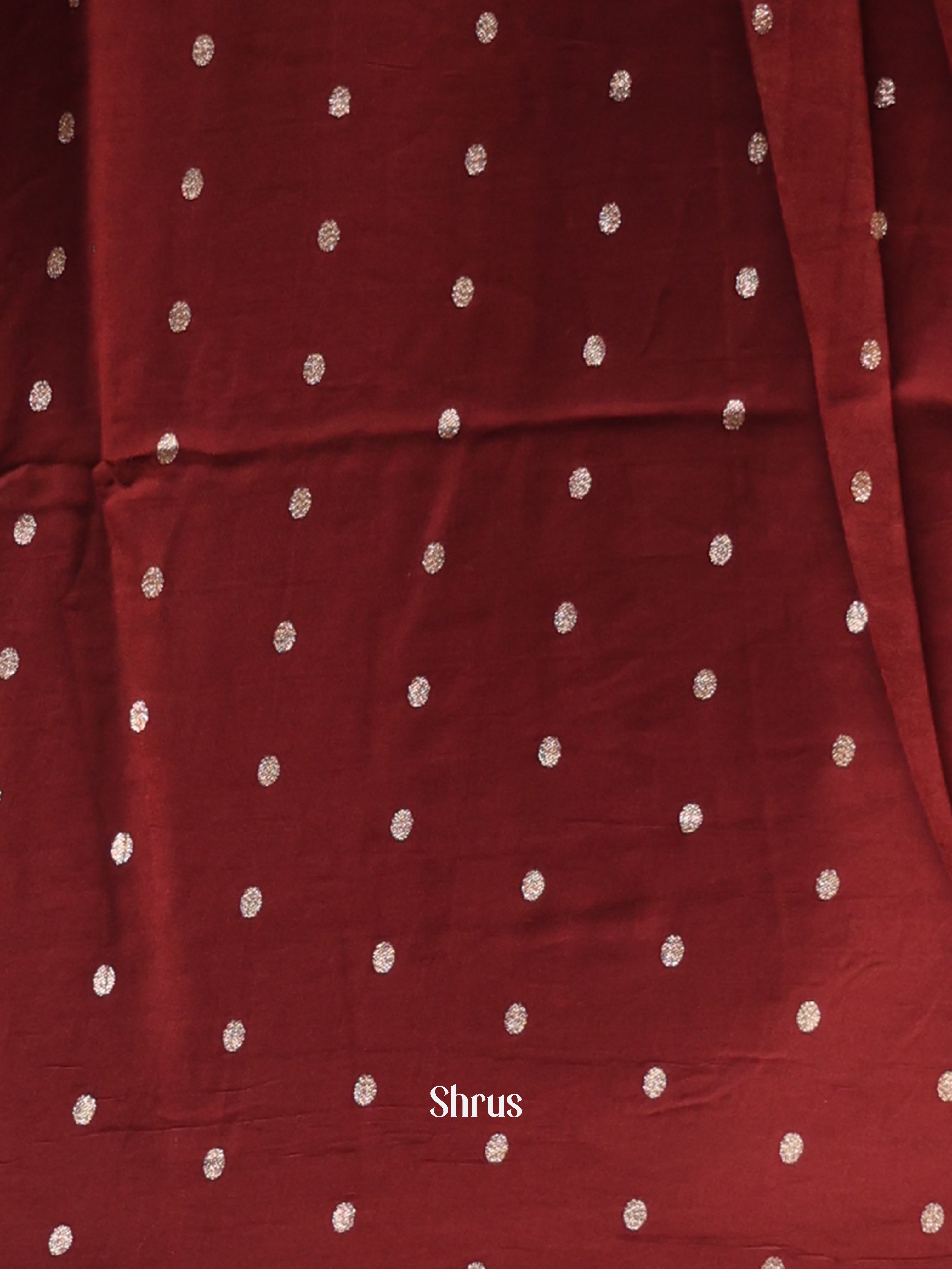 Brown & Maroon- Semi Dola silk Saree - Shop on Shrus.com