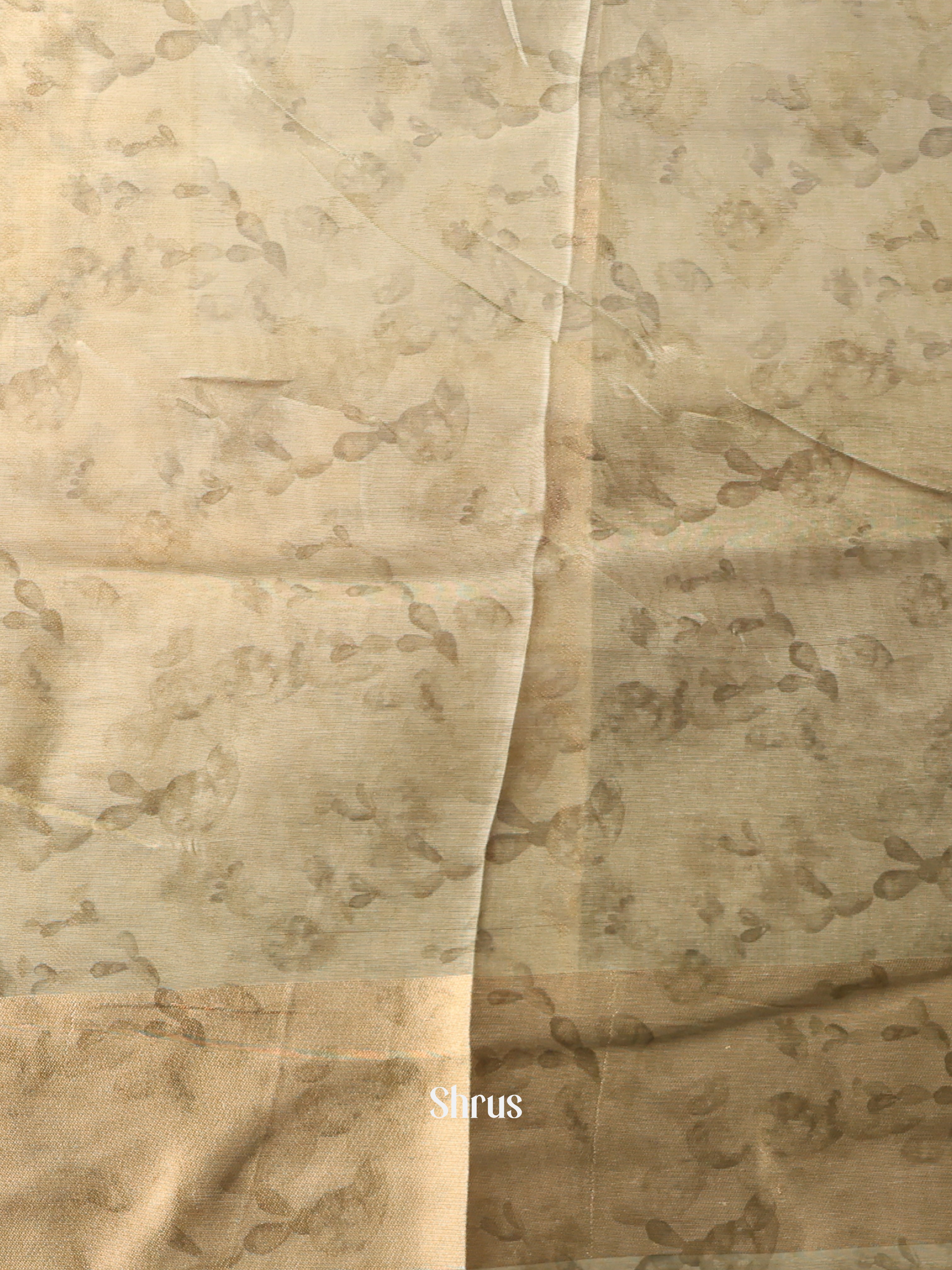 Green & Grey - Semi Tissue Saree - Shop on Shrus.com