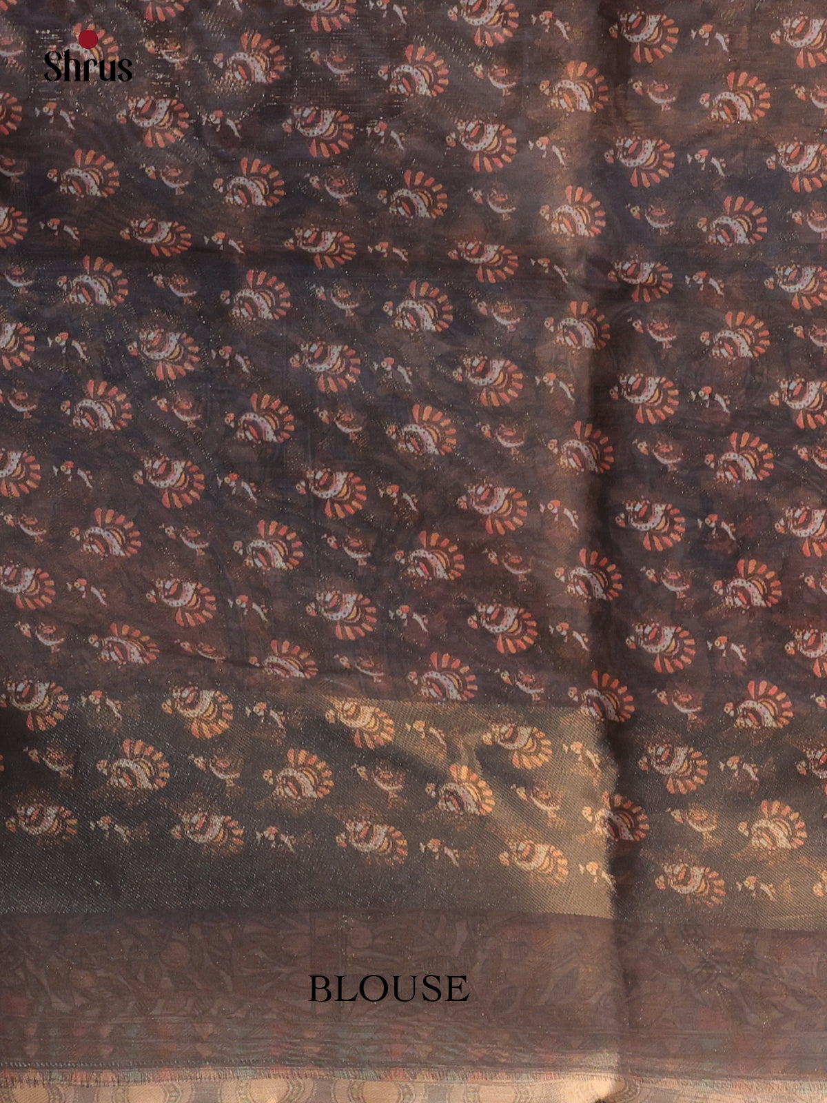 Onion Peel & Black - Semi Tissue Saree - Shop on Shrus.com