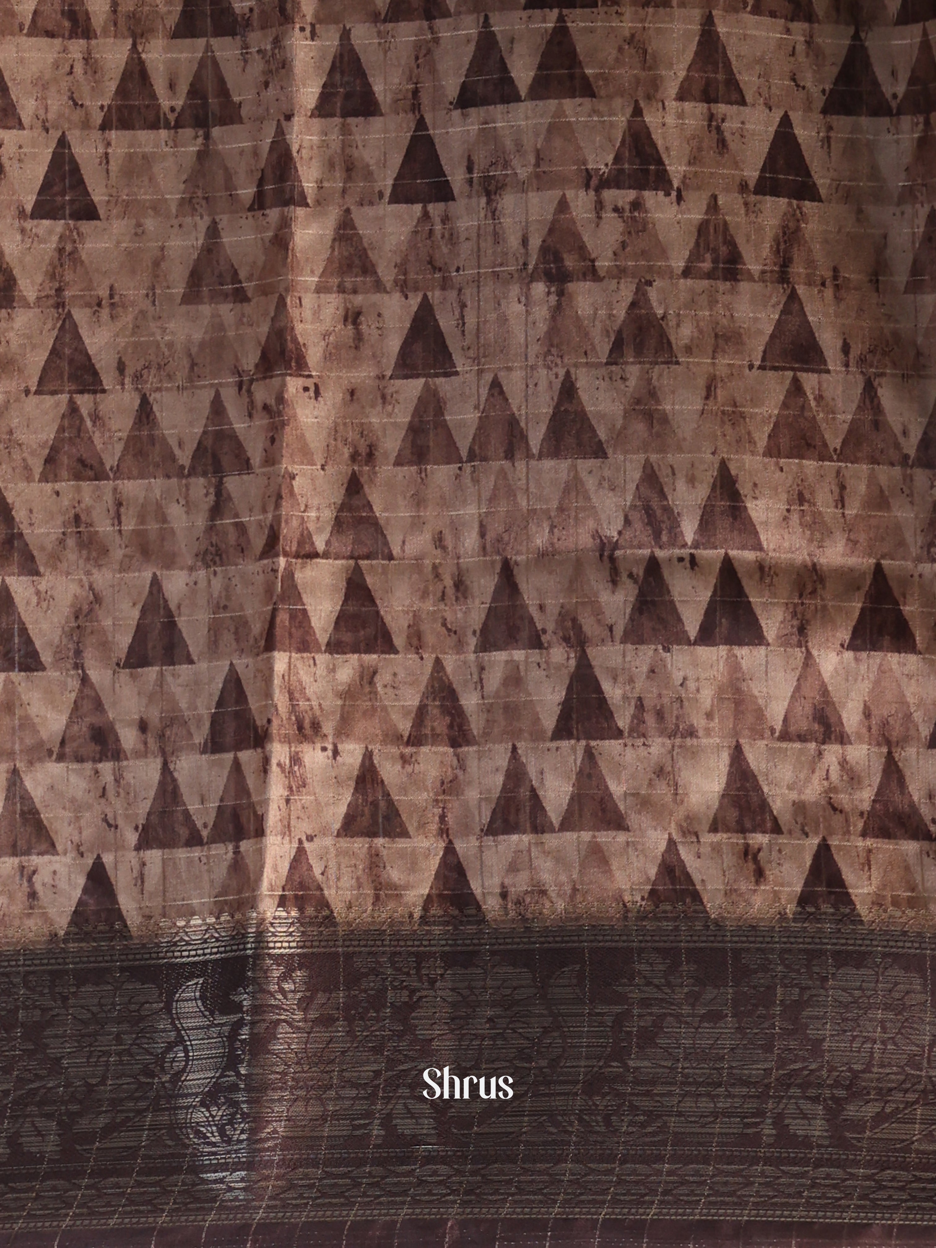 Lite Brown & Brown - Semi Dola silk Saree - Shop on Shrus.com