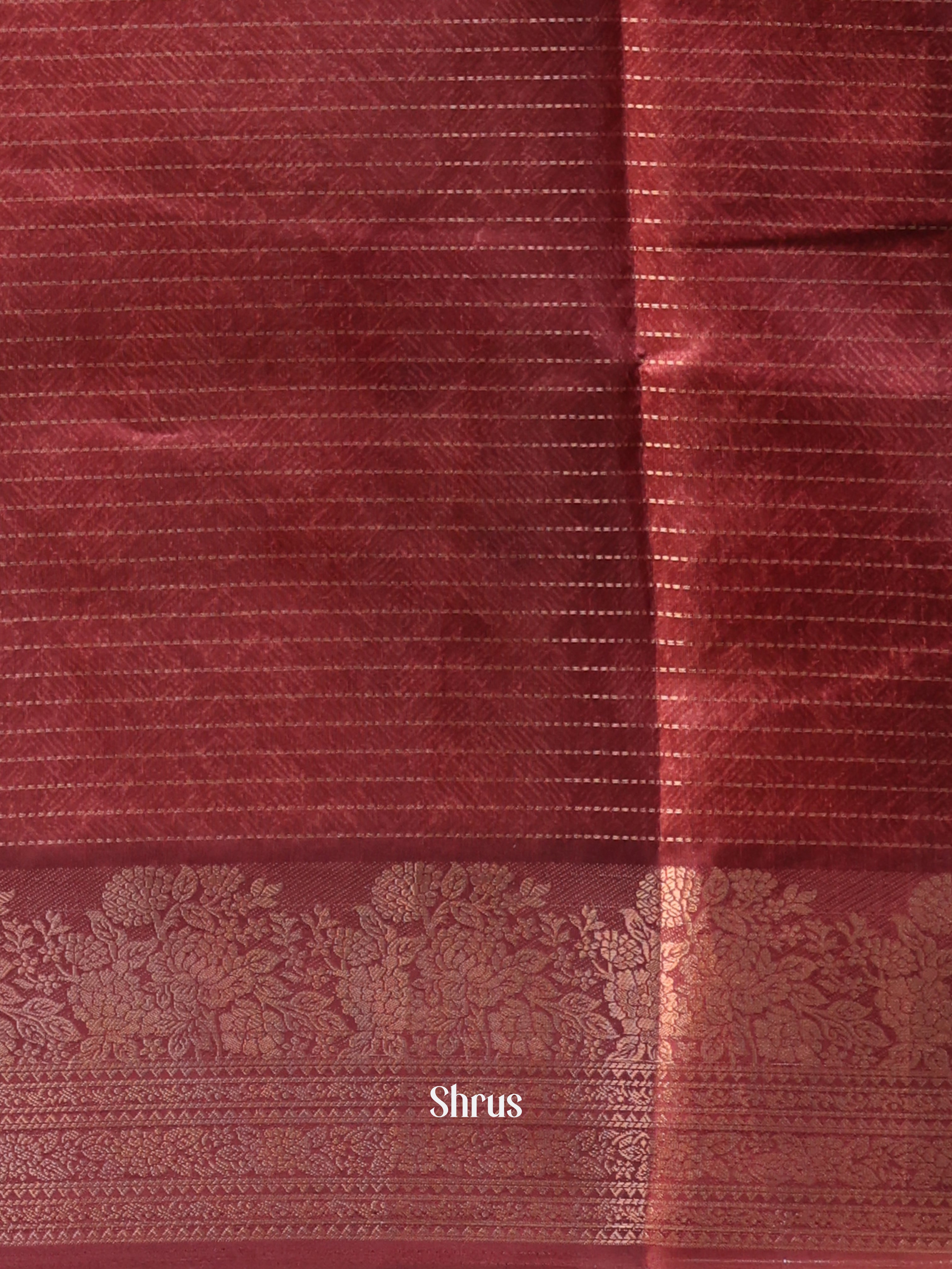 Peach & Maroon - Semi Dola silk Saree - Shop on Shrus.com