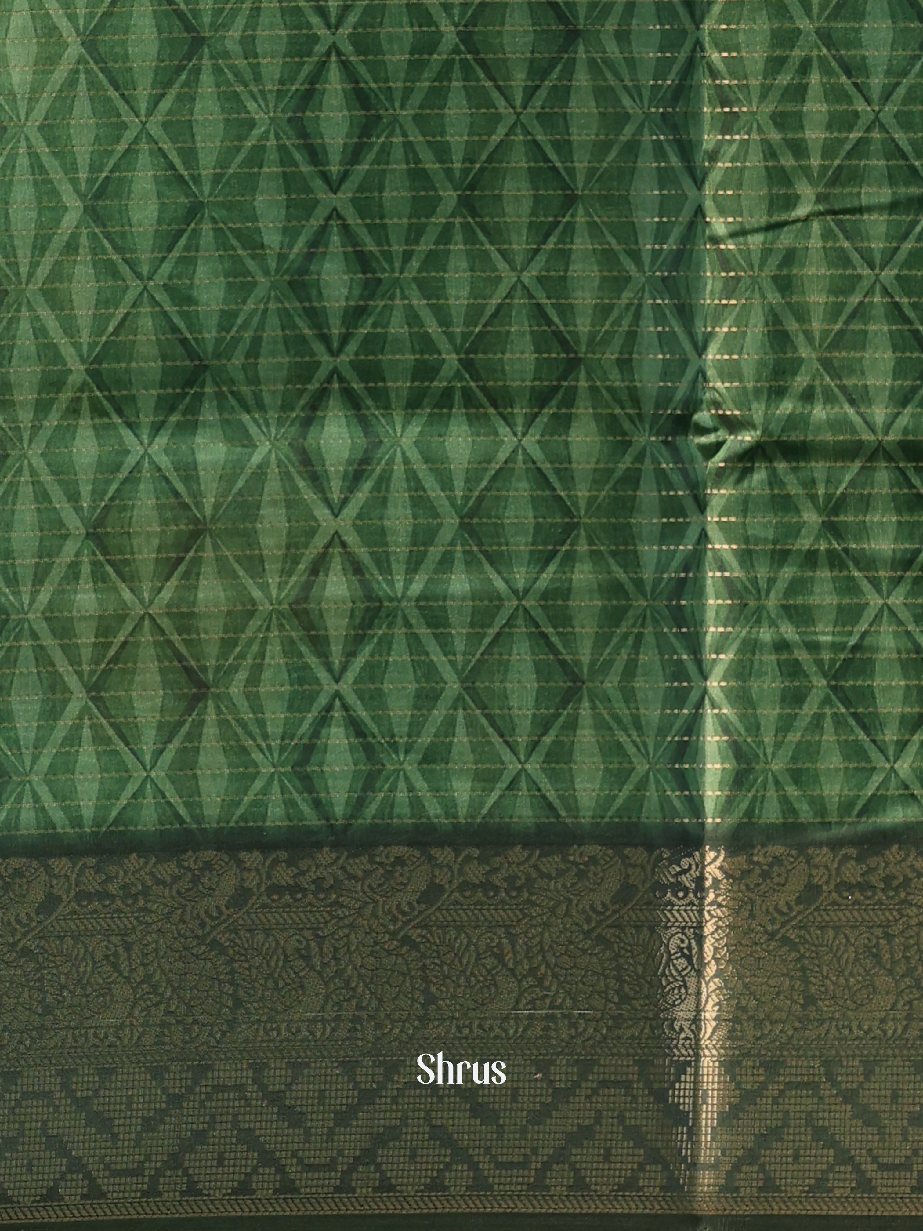 Green - Semi Dola silk Saree - Shop on Shrus.com