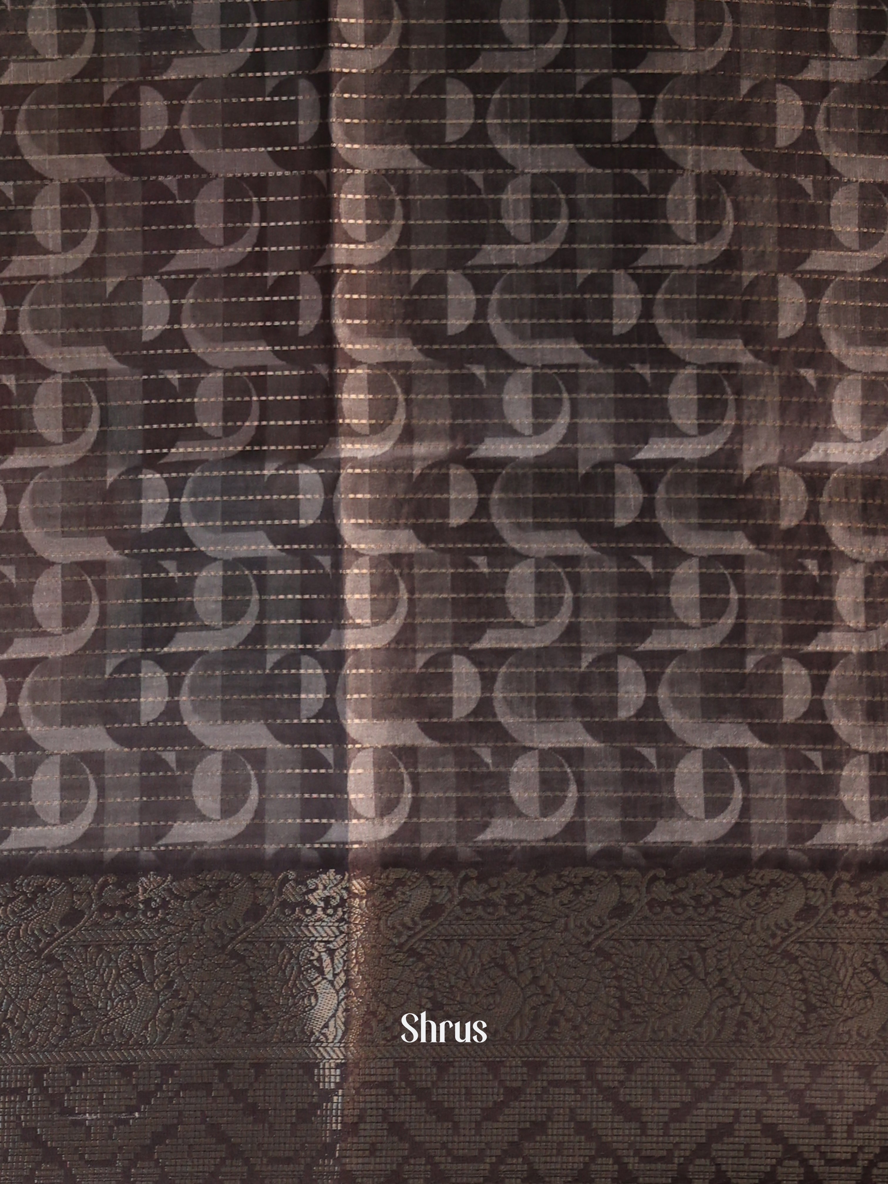 Grey & Black - Semi Dola silk Saree - Shop on Shrus.com