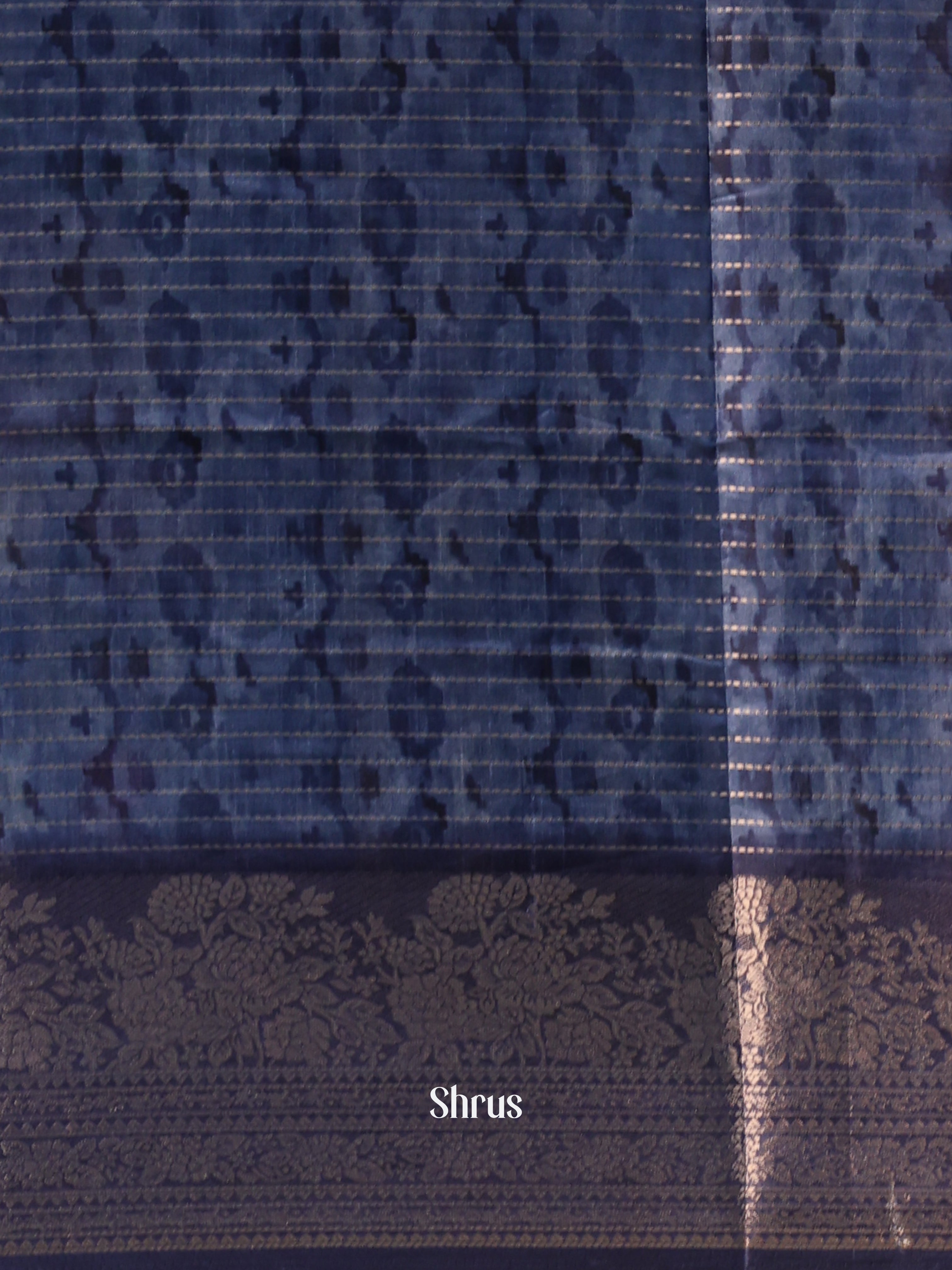 Blue - Semi Dola silk Saree - Shop on Shrus.com