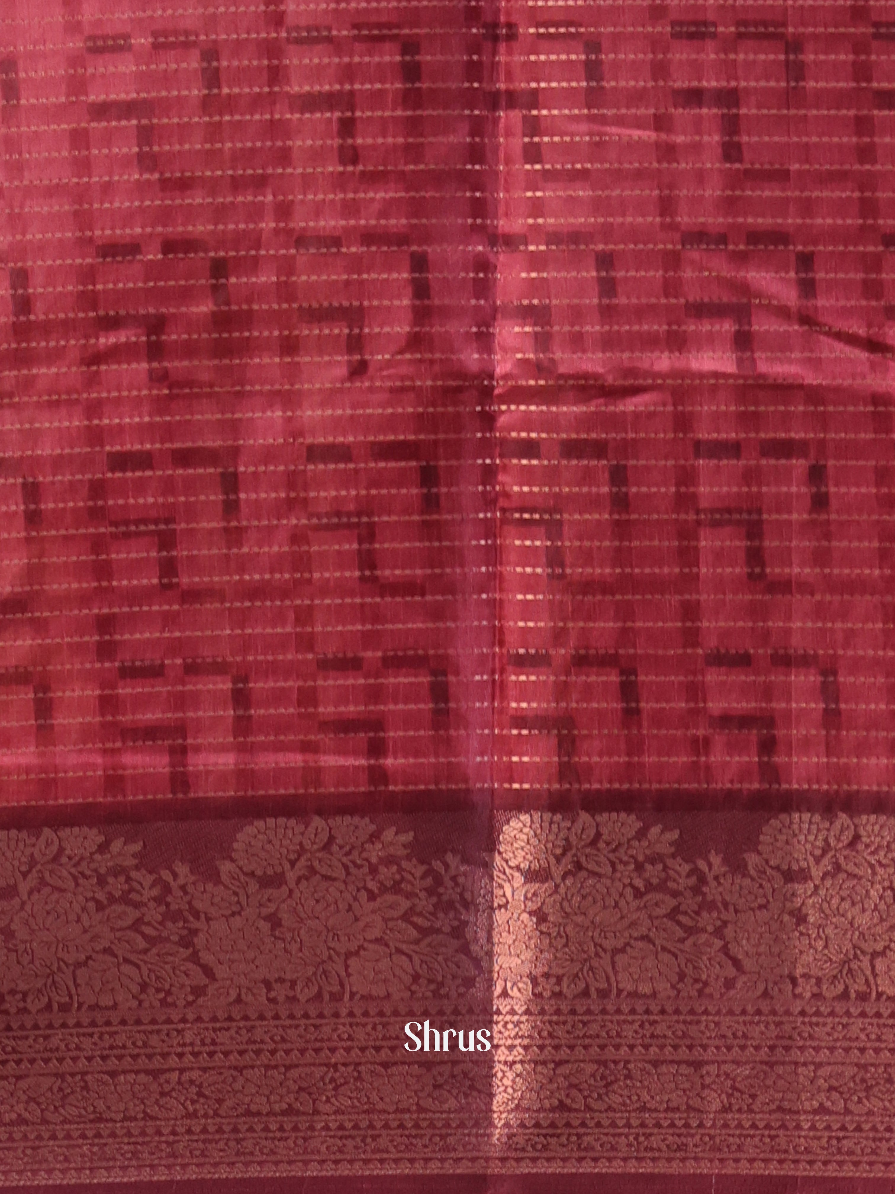Maroon - Semi Dola silk Saree - Shop on Shrus.com