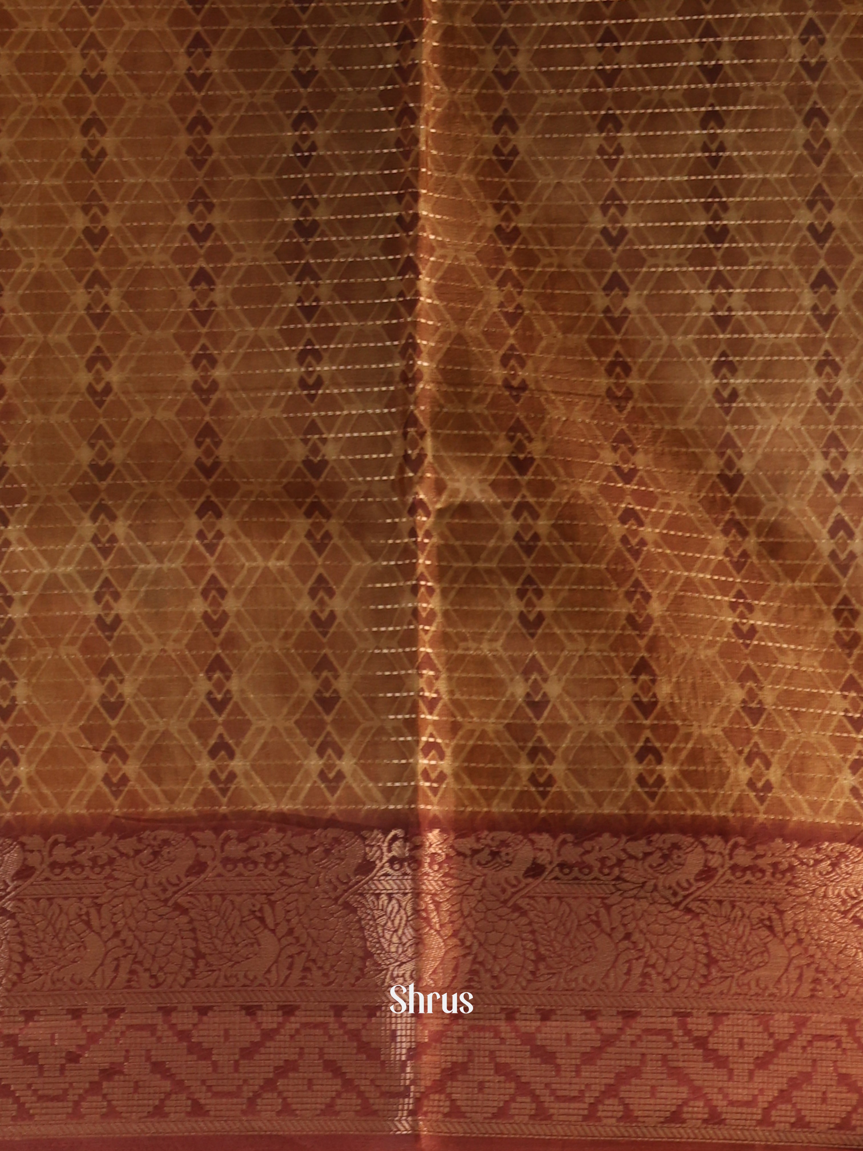 Lite & Dark Brown - Semi Dola silk Saree - Shop on Shrus.com