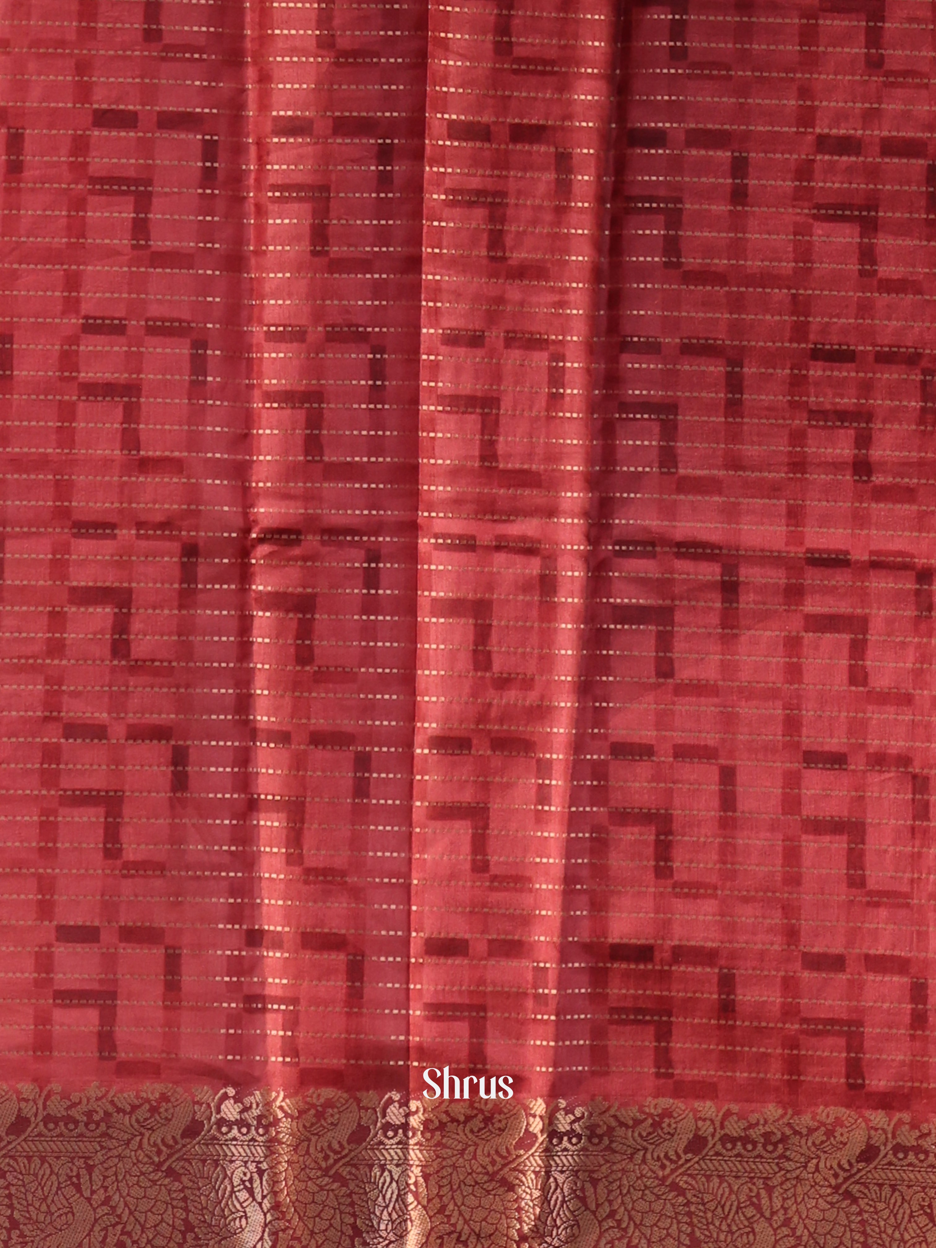 Maroon & Pink - Semi Dola silk Saree - Shop on Shrus.com
