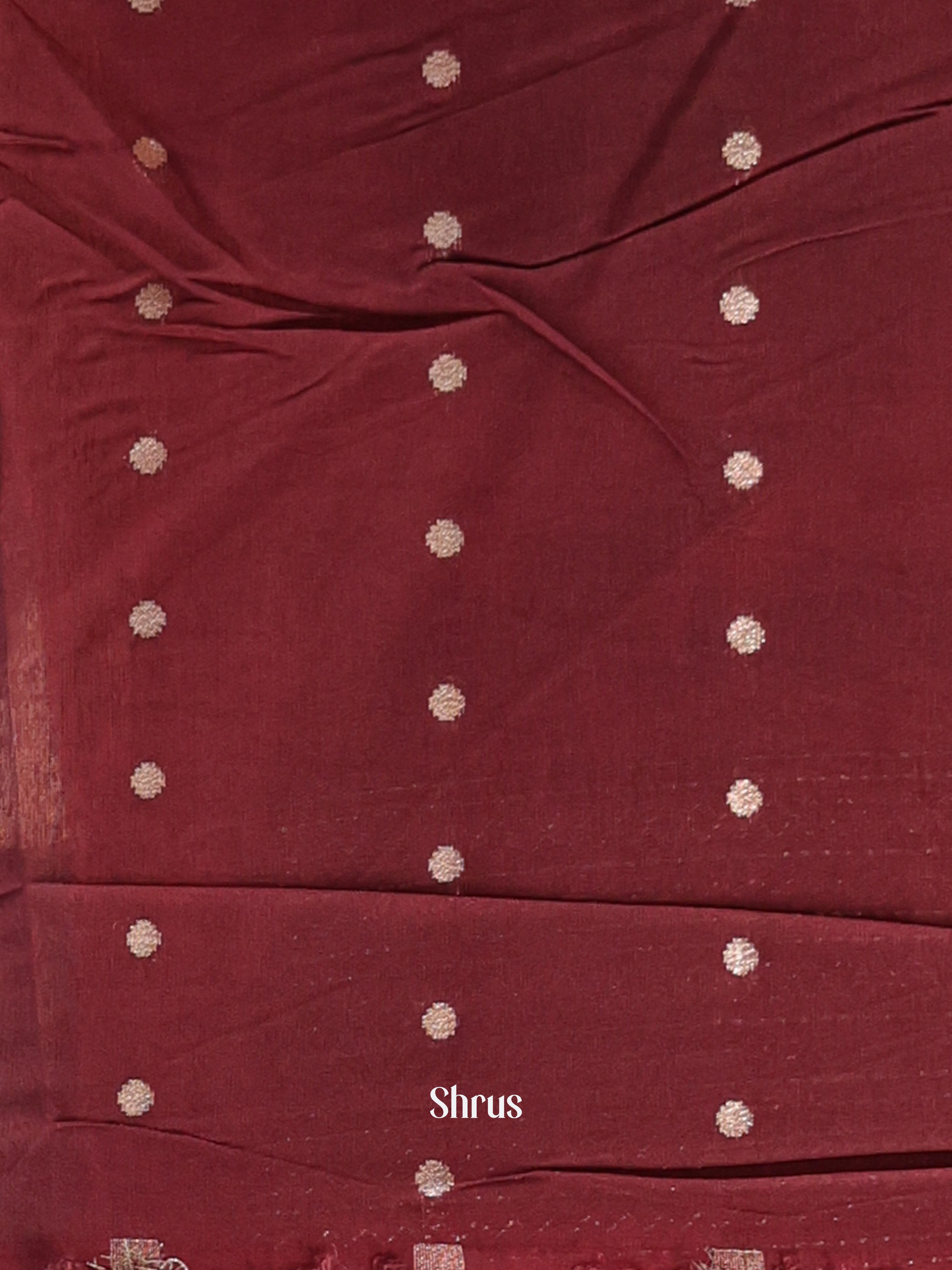 Maroon - Semi Dola silk Saree - Shop on Shrus.com