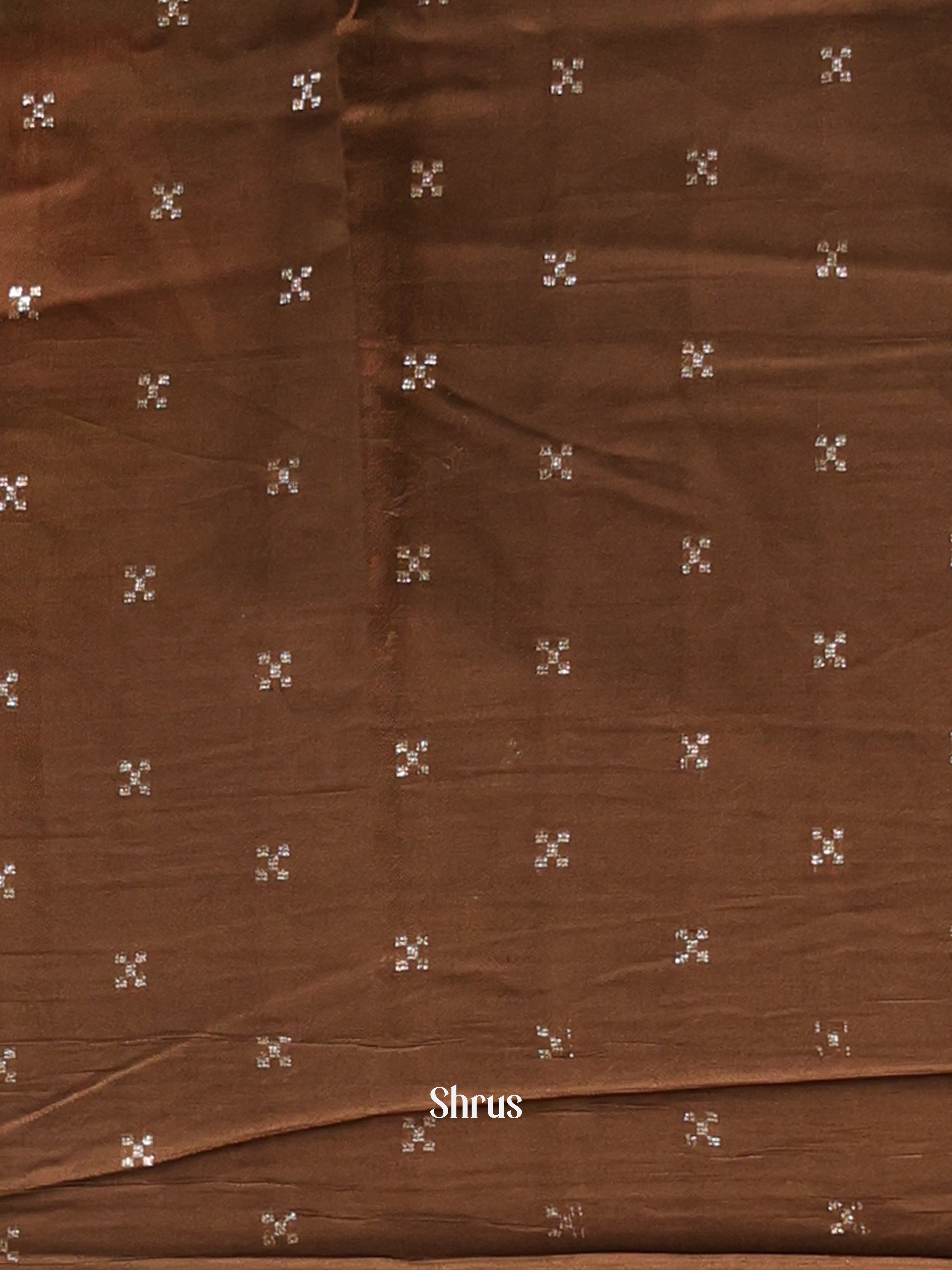 Rust - Semi Dola silk Saree - Shop on Shrus.com
