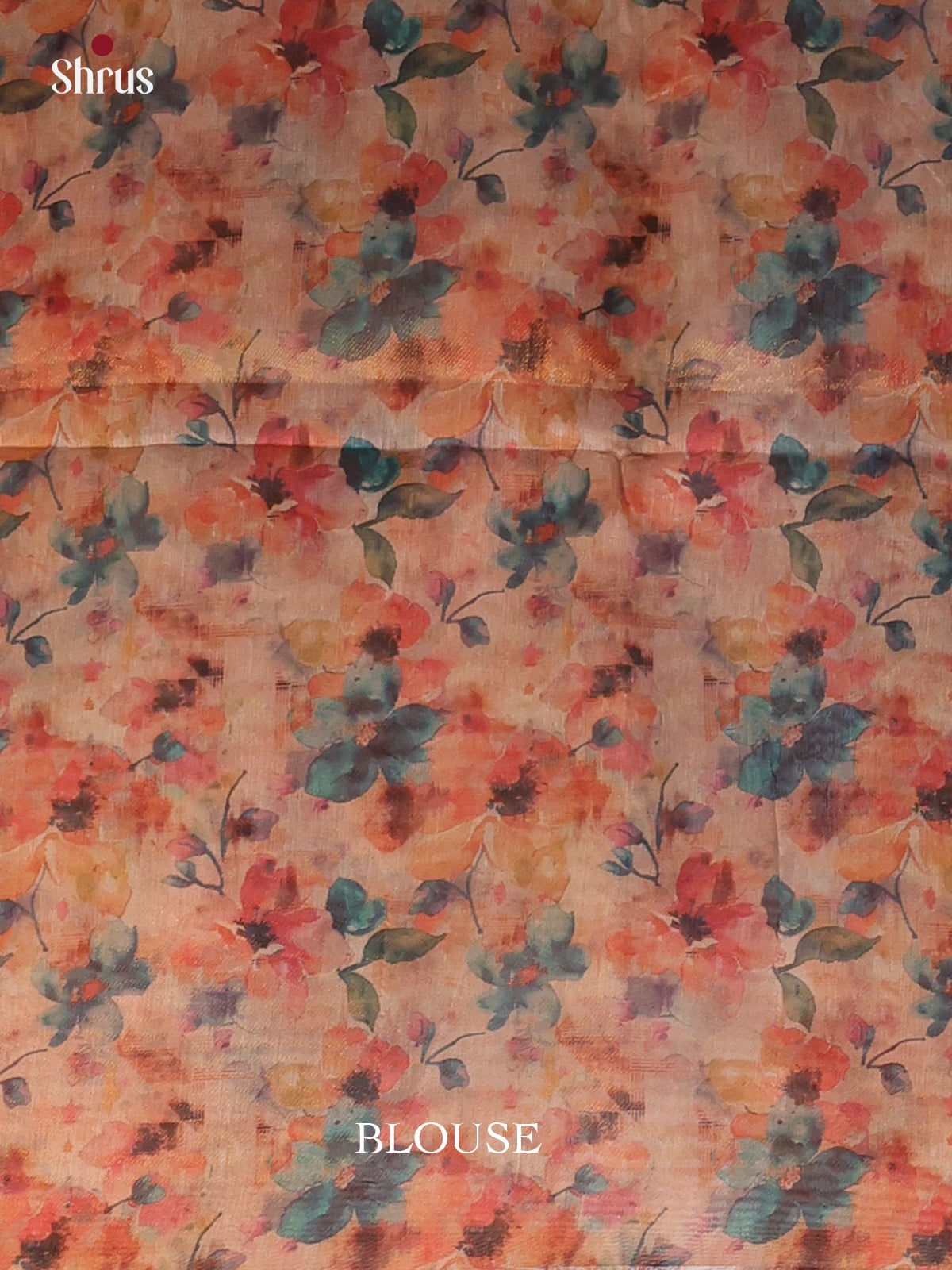 Blue & Peach - Semi Tissue Saree - Shop on Shrus.com