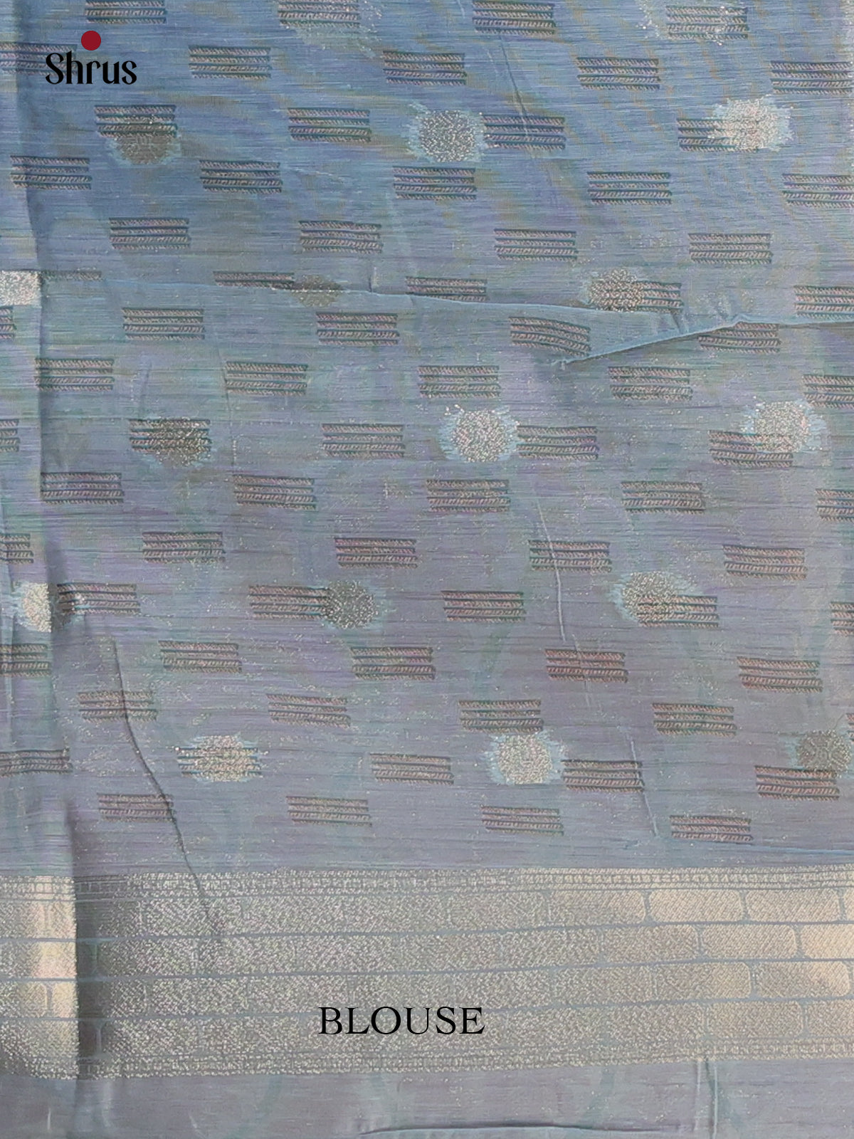 Blue & Cream - Semi Tissue Saree - Shop on Shrus.com