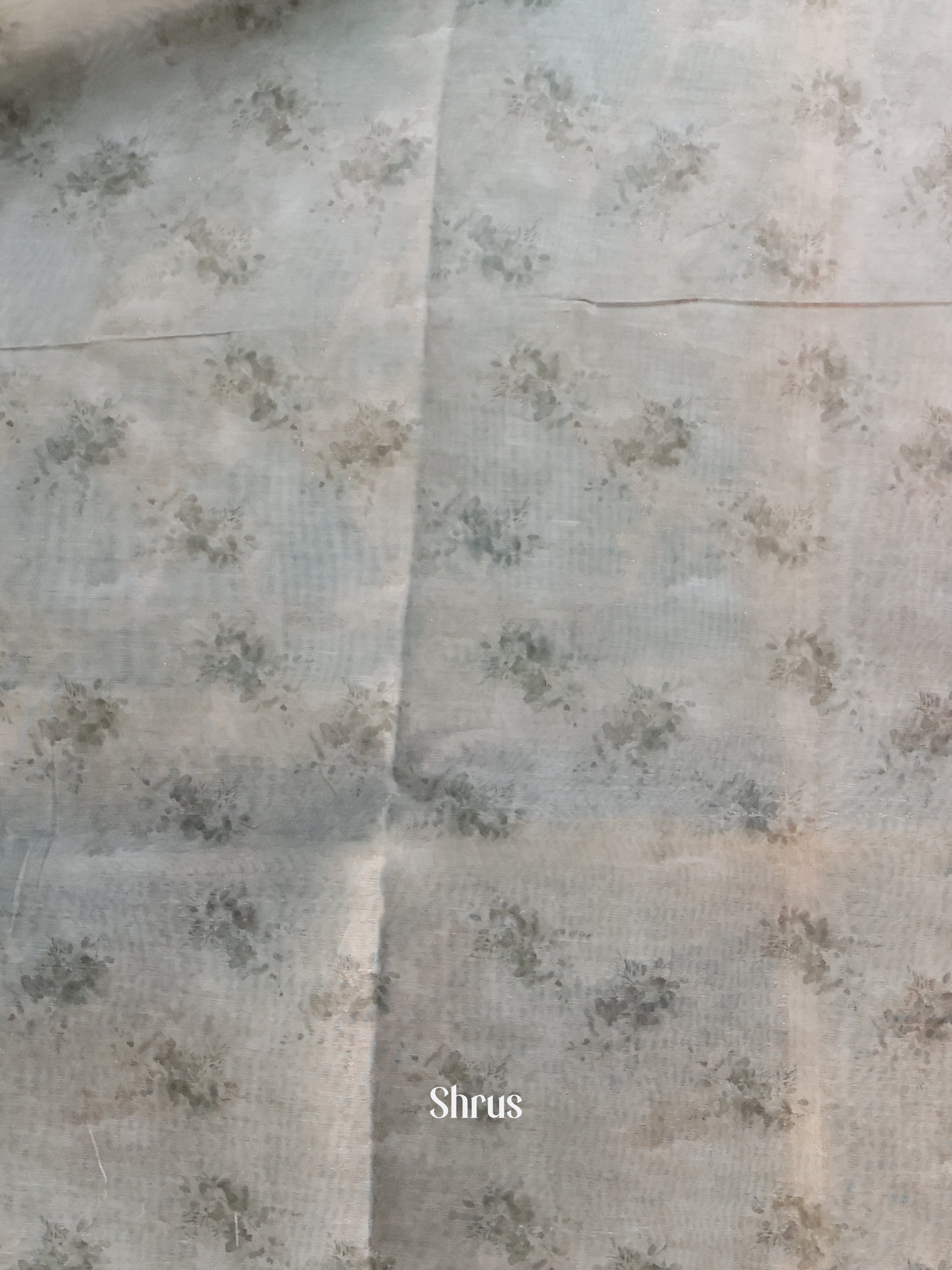 Green & grey - Semi Jute Saree - Shop on Shrus.com