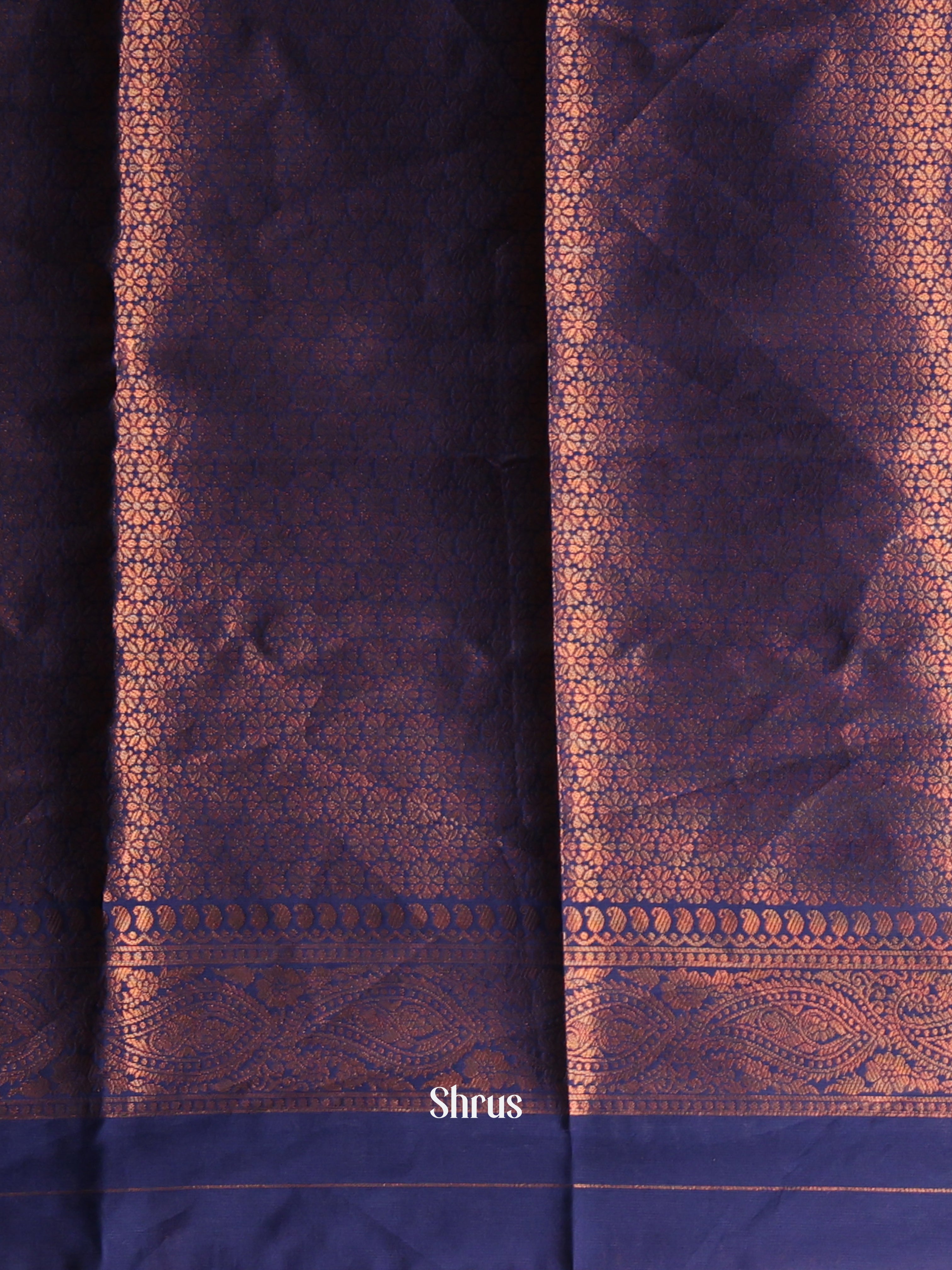 Pink & Blue - Semi Softsilk Saree - Shop on Shrus.com