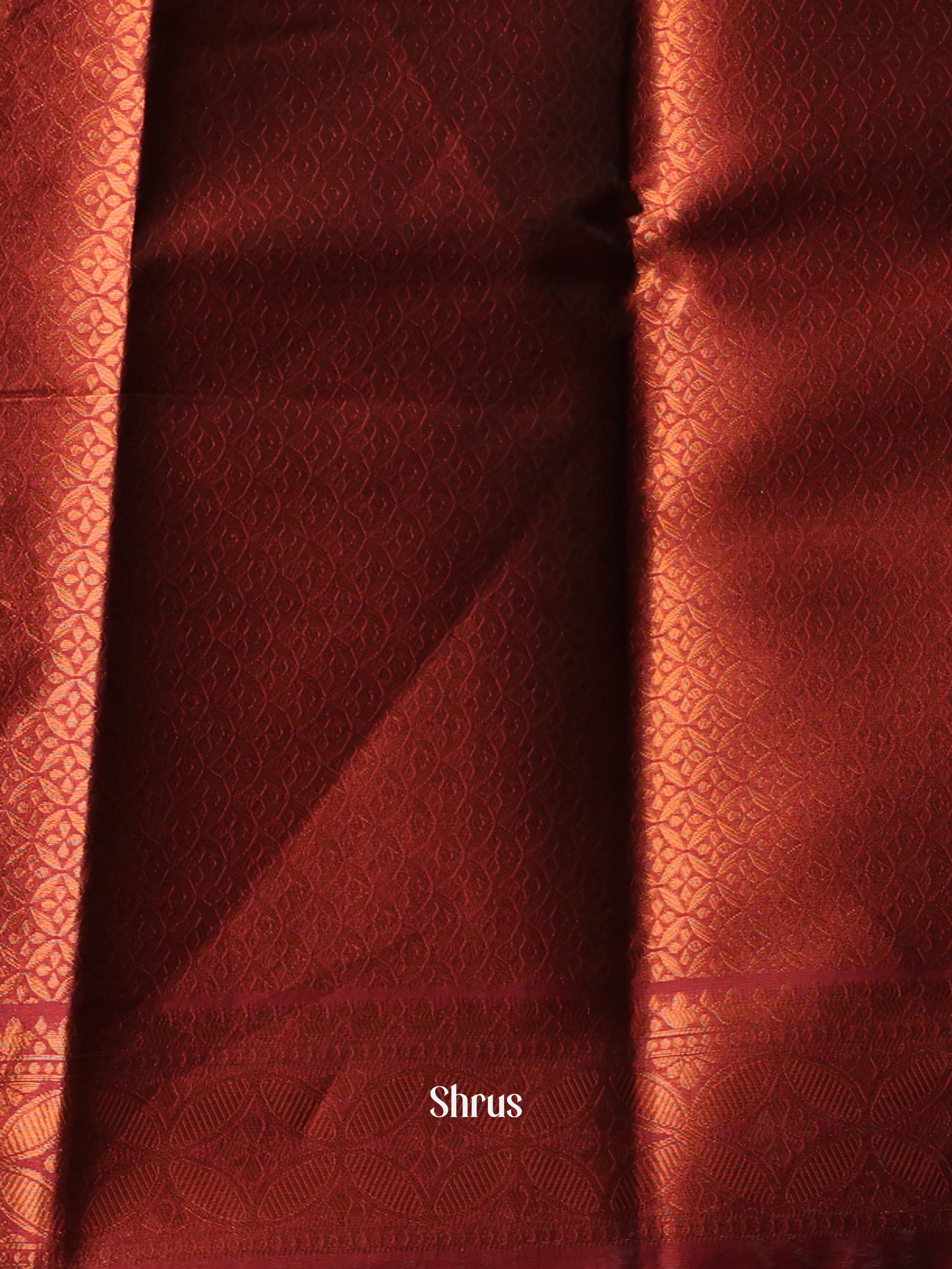 Navy Blue & Brown - Semi Softsilk Saree - Shop on Shrus.com